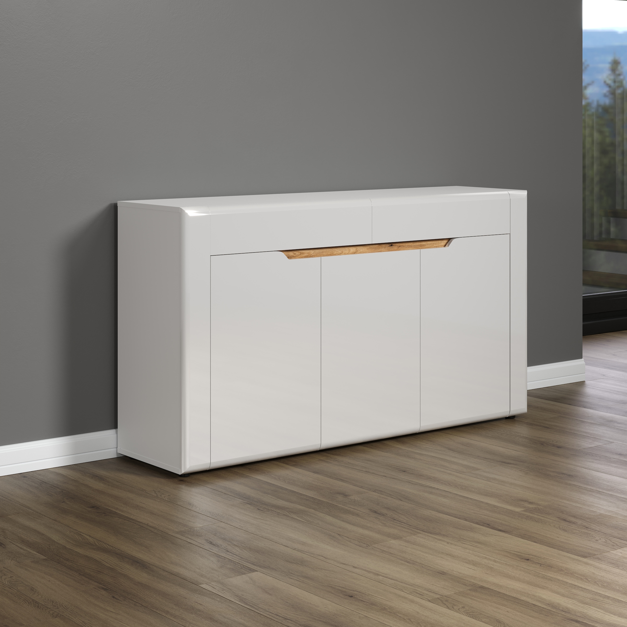 INOSIGN Sideboard »Graz«, (Packung, 1 St.), Masse aufgebaut (B/T/H in cm): 150/39/84 - Hochglanz Front