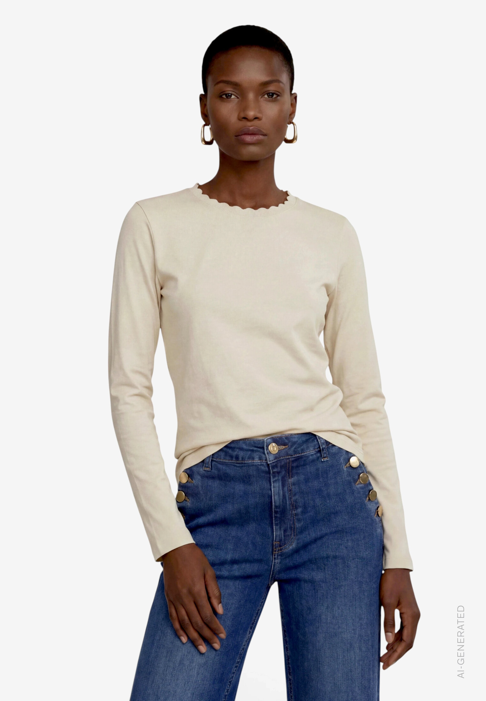 Image of Zero Langarmshirt mit gewelltem Rundhals / Stretch
