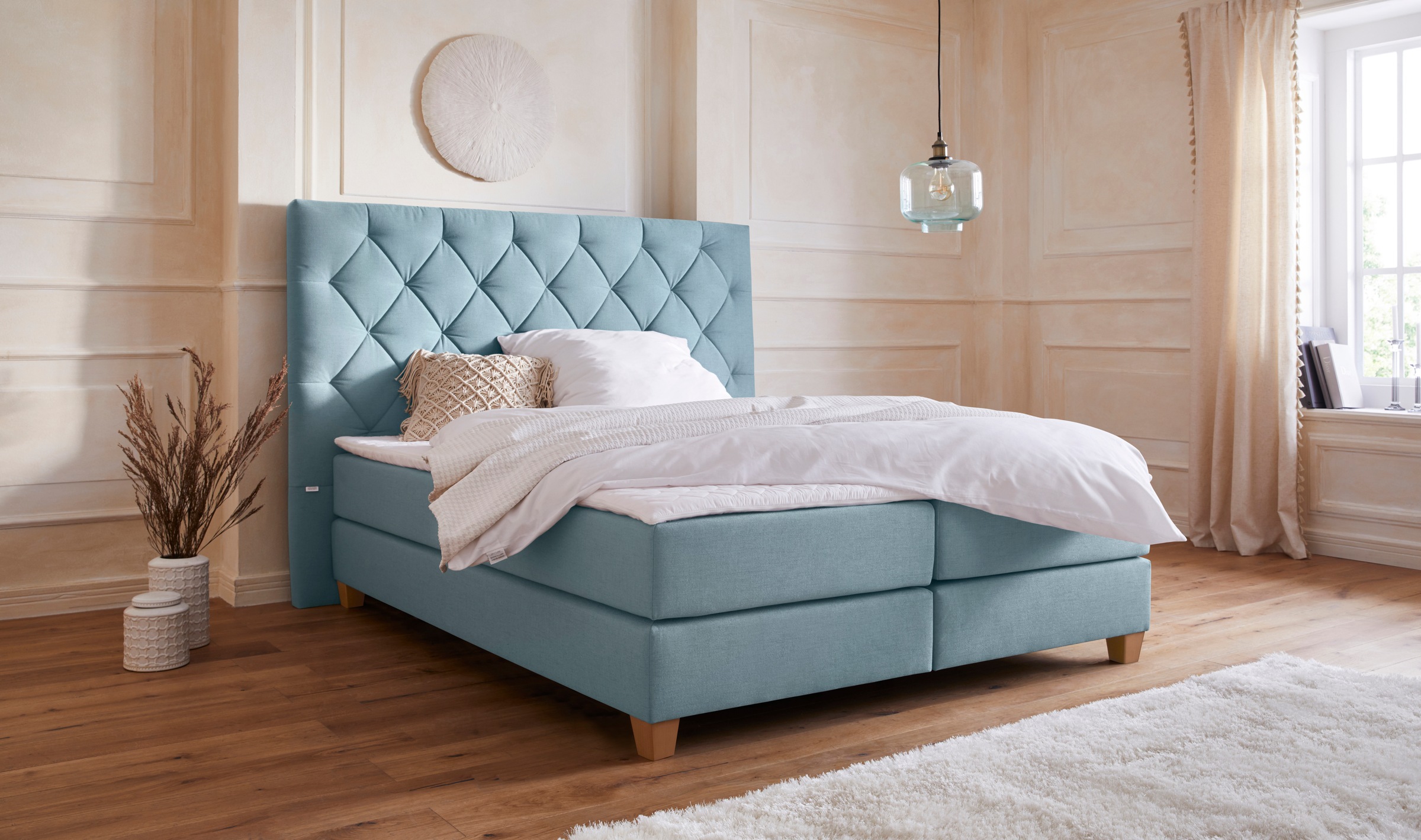Guido Maria Kretschmer Home&Living Boxspringbett »Harmones hoch«, in 3 Breiten, Härtegrad auch im Mix mit je 1 Matratze in H2 und H3