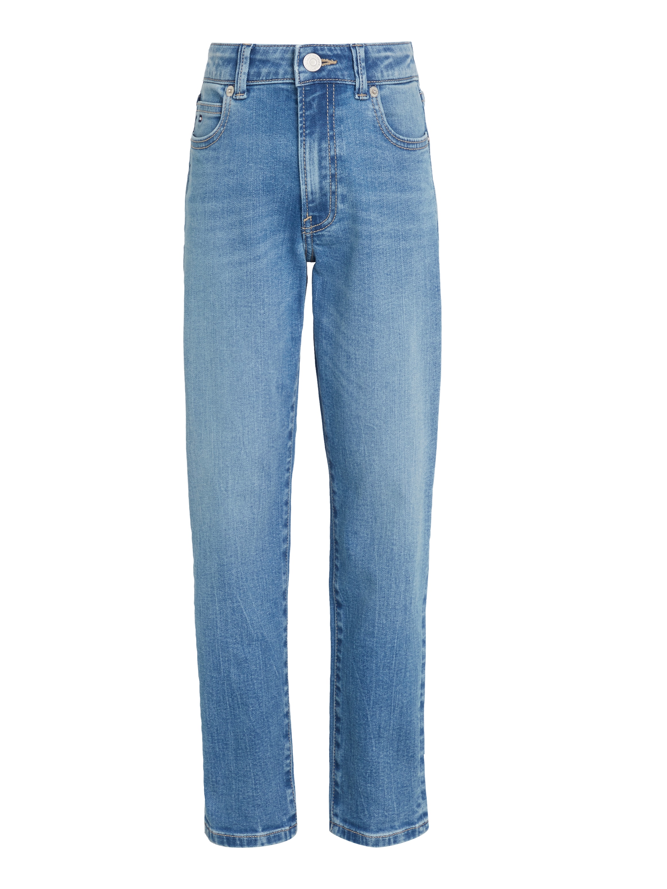 Tommy Hilfiger Straight-Jeans »MODERN STRAIGHT VINT MWASH DENIM«, Kinder bis 16 Jahre mit gestickter Logoflagge