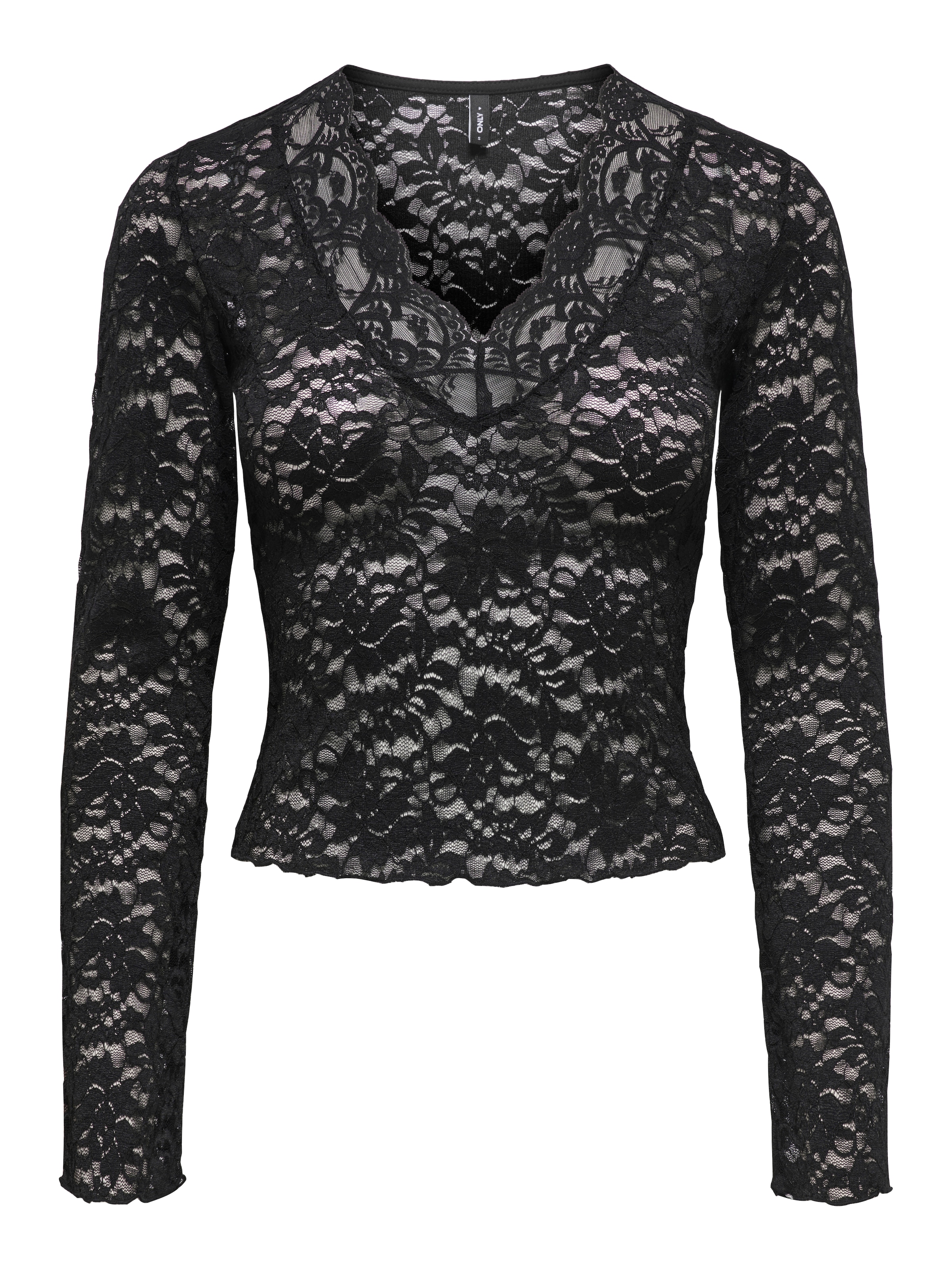 ONLY Chemise en dentelle »ONLNIKKA L/S LACE TOP JRS NOOS« mélange de matériaux