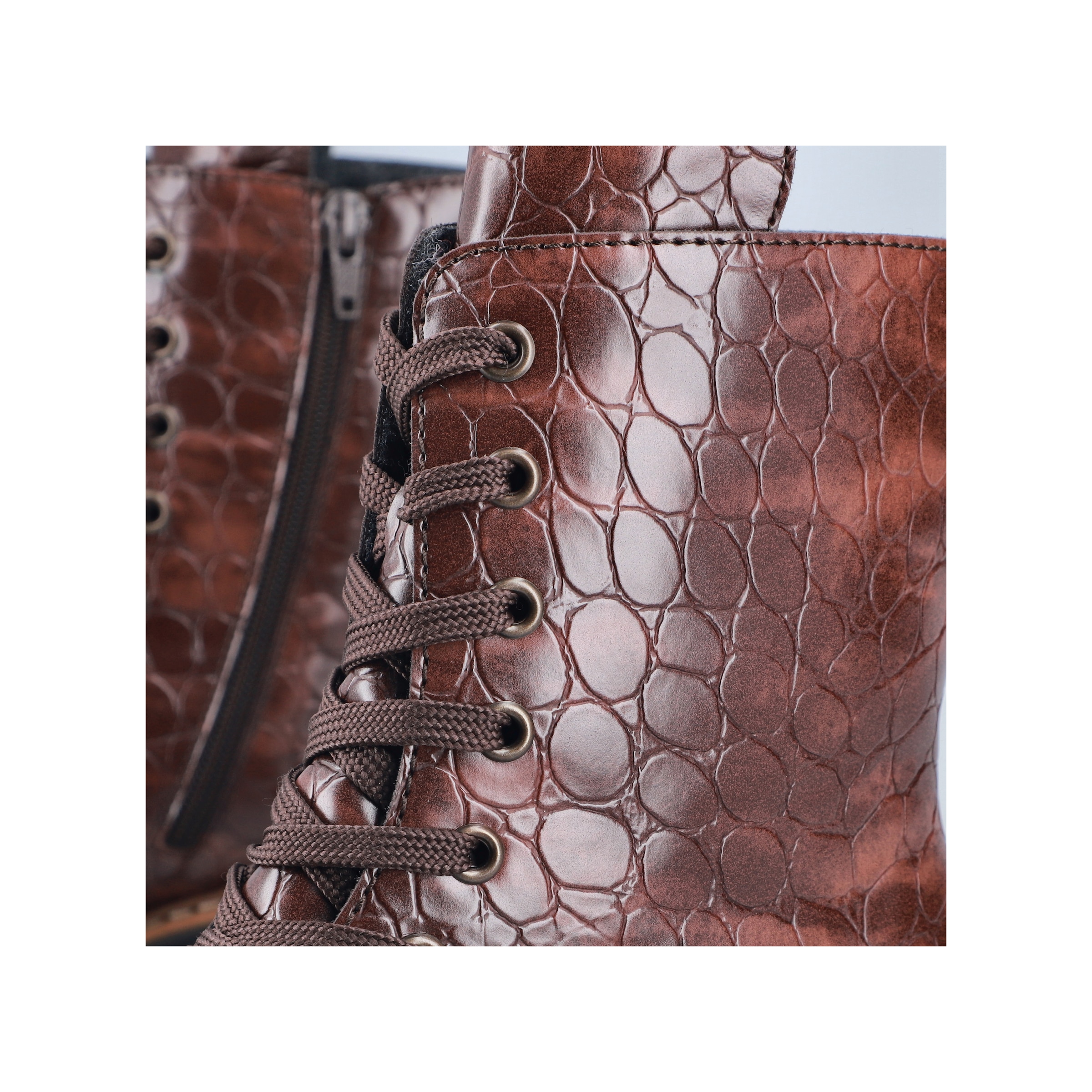 Rieker Bottines à lacets  Schnürstiefelette, Profilsohle, in veganer Verarbeitung