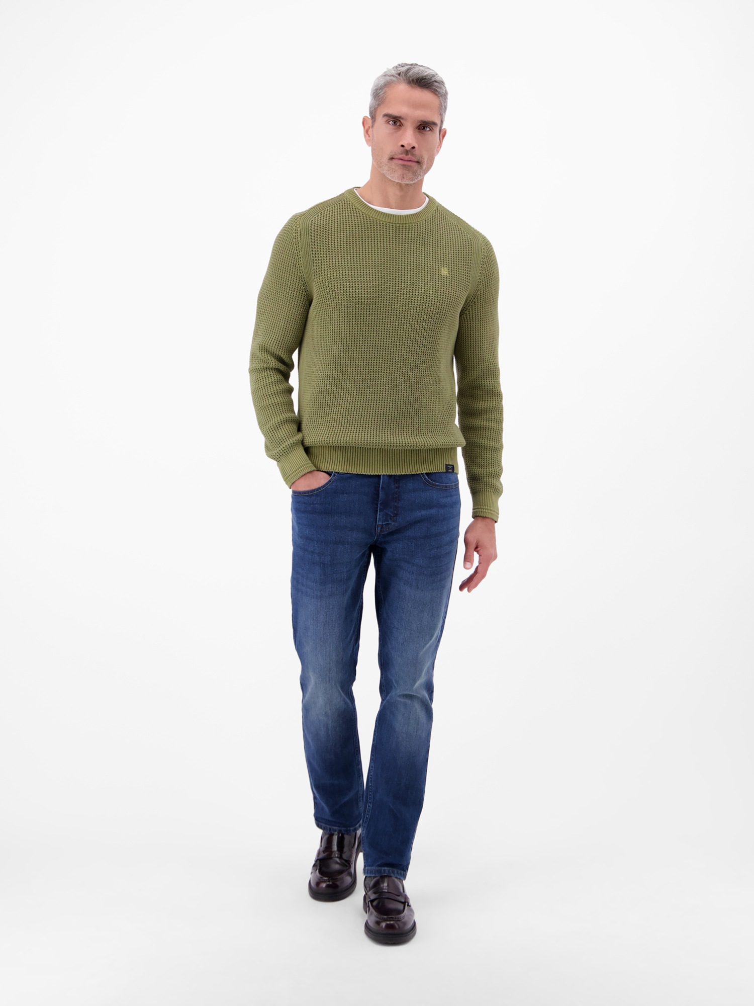 LERROS Pull en tricot »Herren Crewneck-Stricker in Strukturqualität«