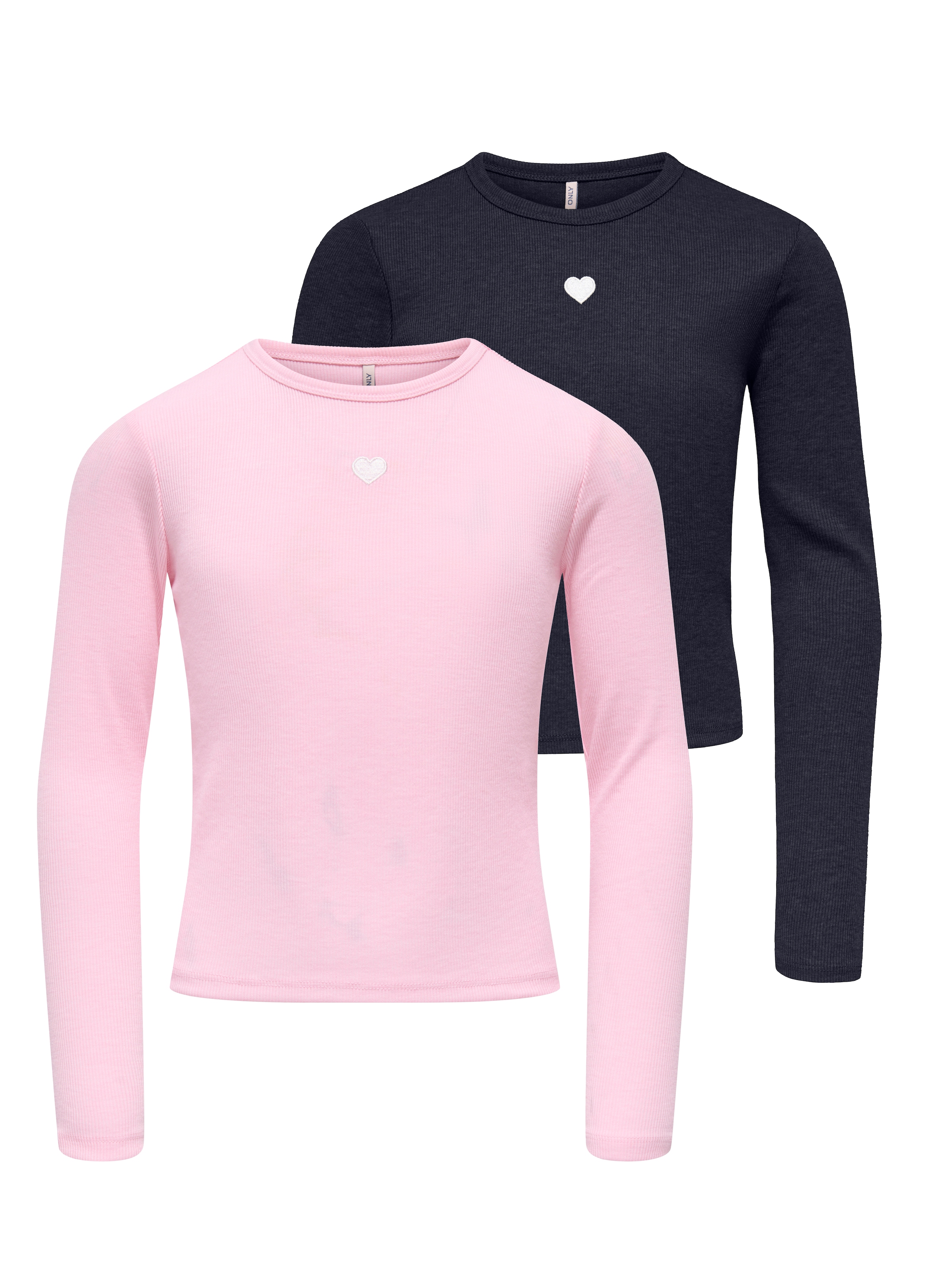 Image of KIDS ONLY Langarmshirt "KOGELVA JUNE EMB L/S TEE JRS 2-PACK" Packung, 2 Materialmix