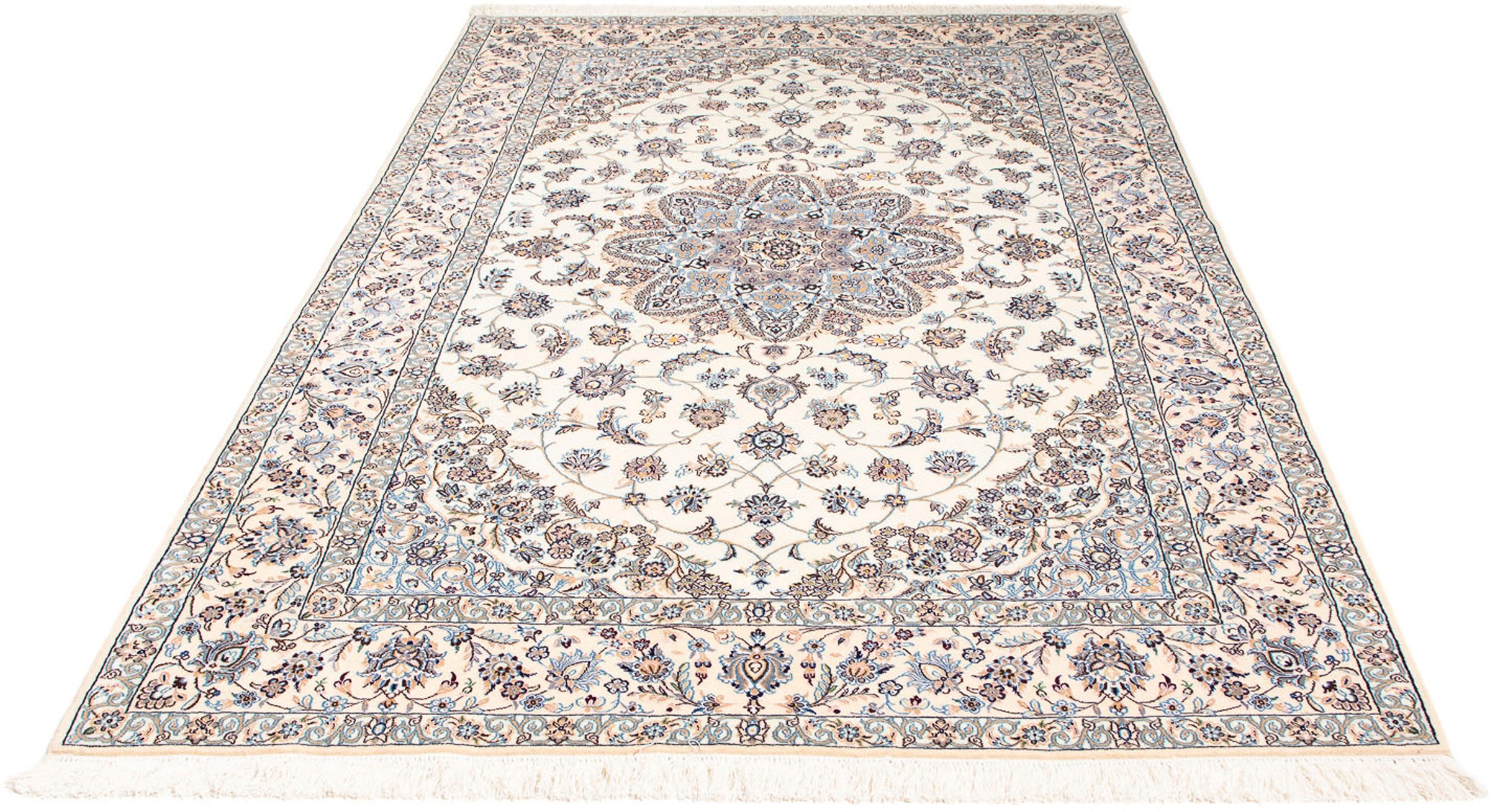 Image of morgenland Orientteppich »Perser - Nain - Premium - 227 x 152 cm - beige«, rechteckig, 6 mm Höhe, Wohnzimmer, Handgeknüpft, Einzelstück mit Zertifikat bei Ackermann Versand Schweiz