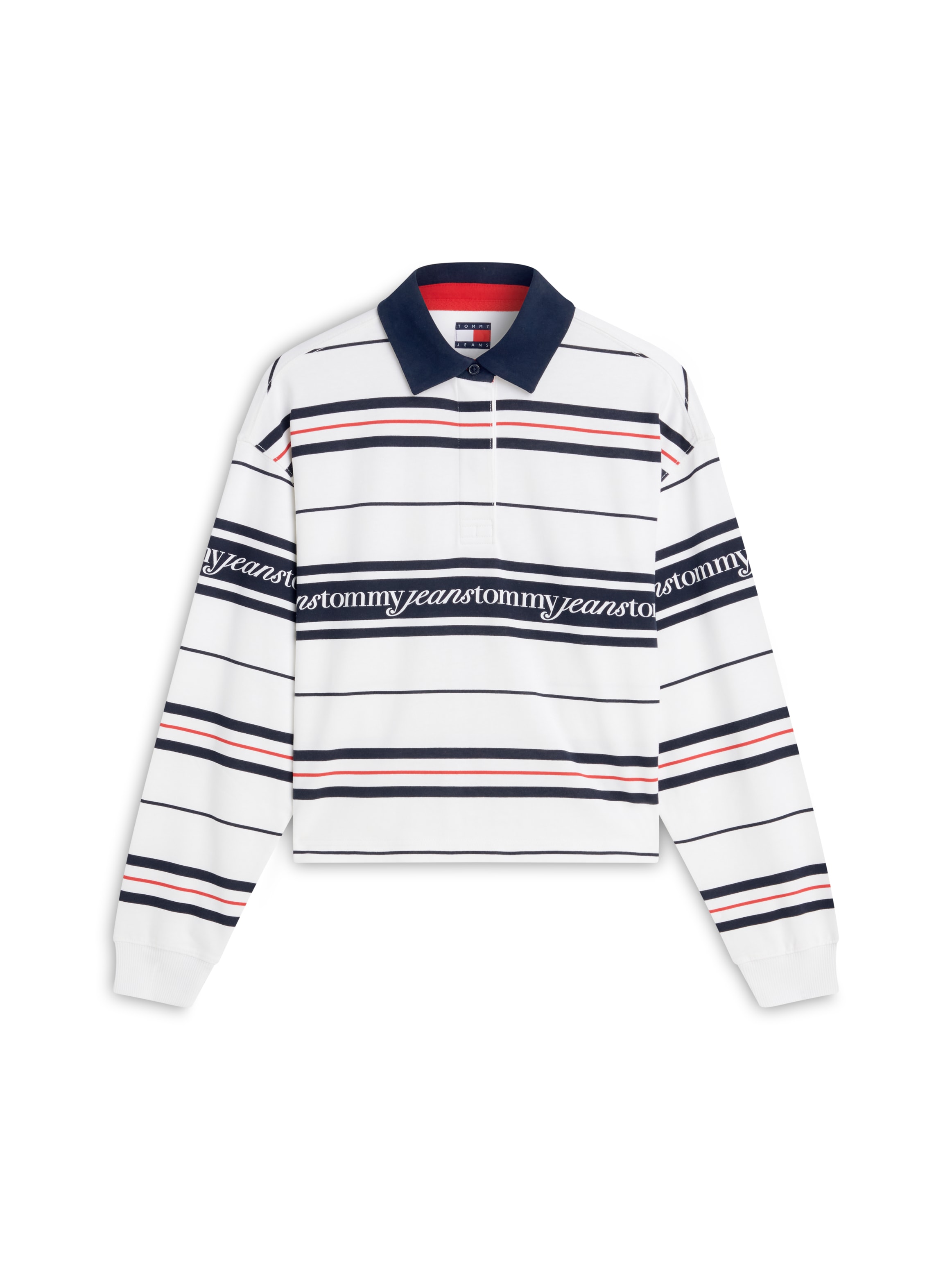 Tommy Jeans Sweatshirt »TJW RLX SCRIPT RUGBY«, Baumwolle,  relaxed fit, Polokragen
