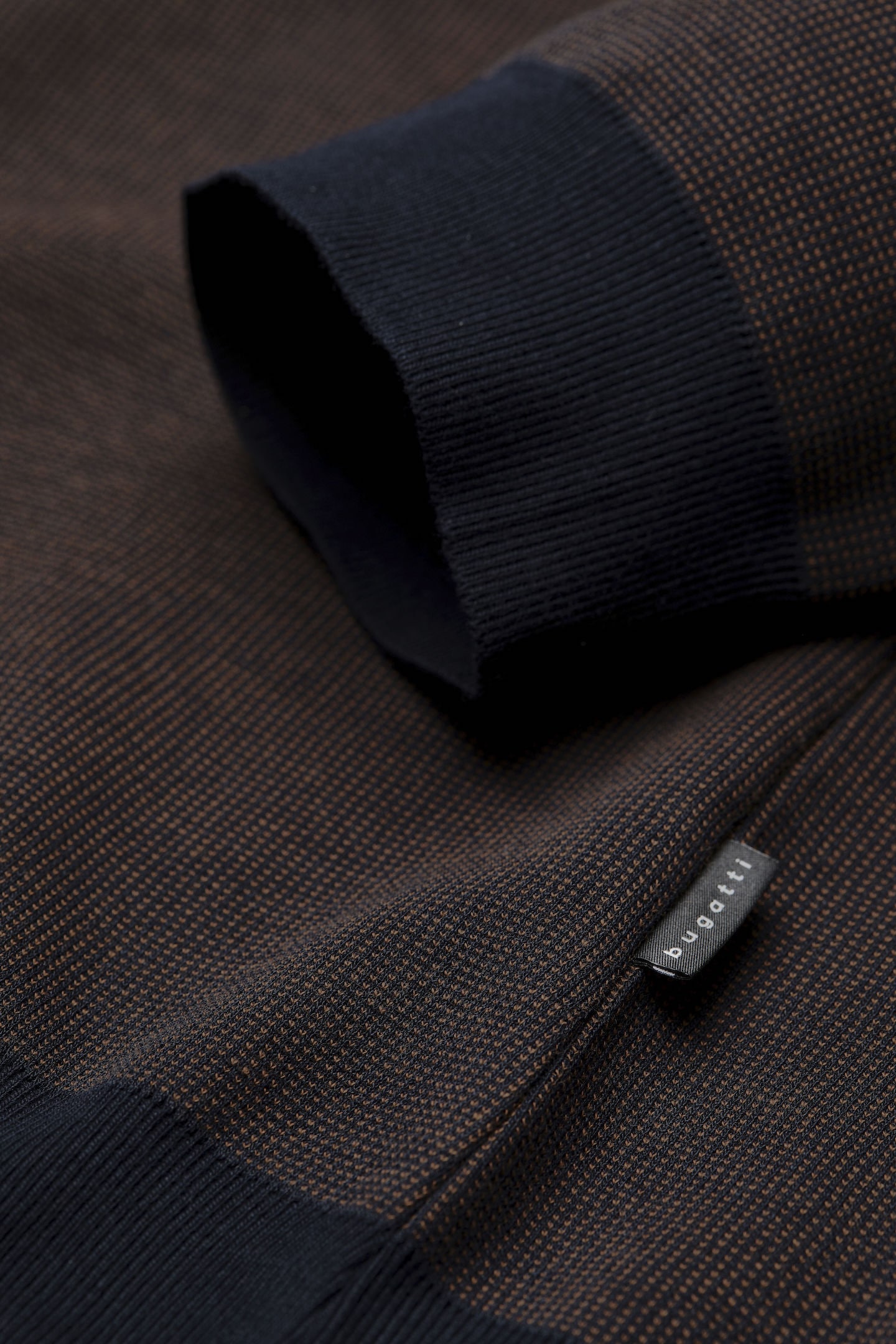 bugatti Langarm-Poloshirt, mit Stehkragen