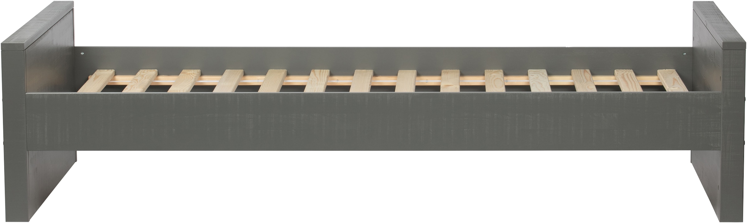 WOOOD Bettgestell »Morris FSC®-Kiefernholz bandsägerauh,H 53 x B 214 x T 95 cm« Matratzenmass 90x200 cm, einfach zu montierbar, Schublade optional
