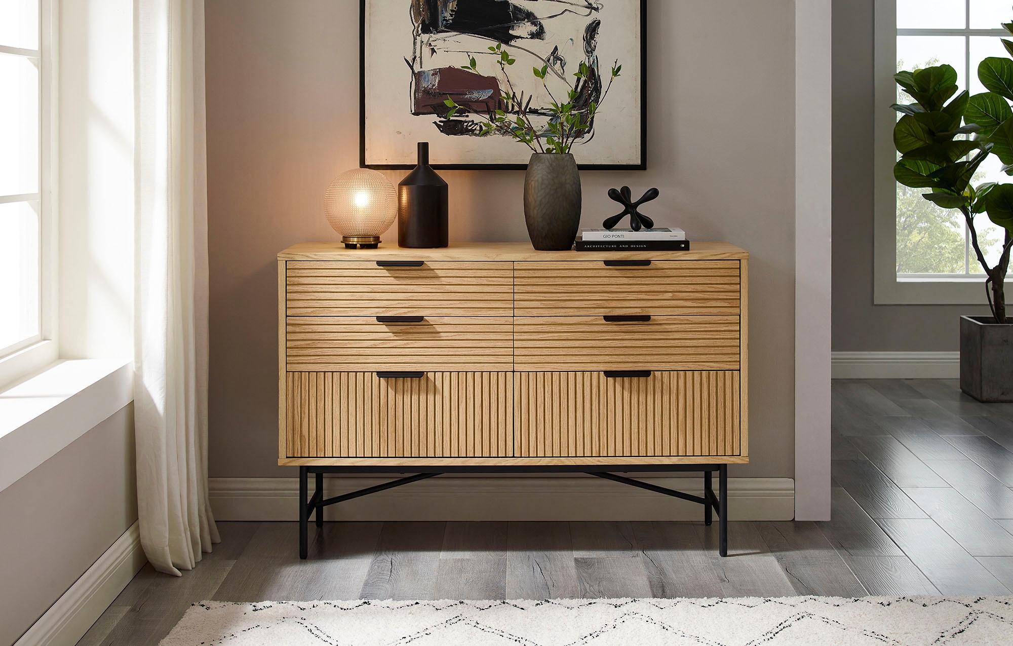 Image of SalesFever Kommode "Visby Designer Kommode mit Stil" Eiche Echtholzfurnier