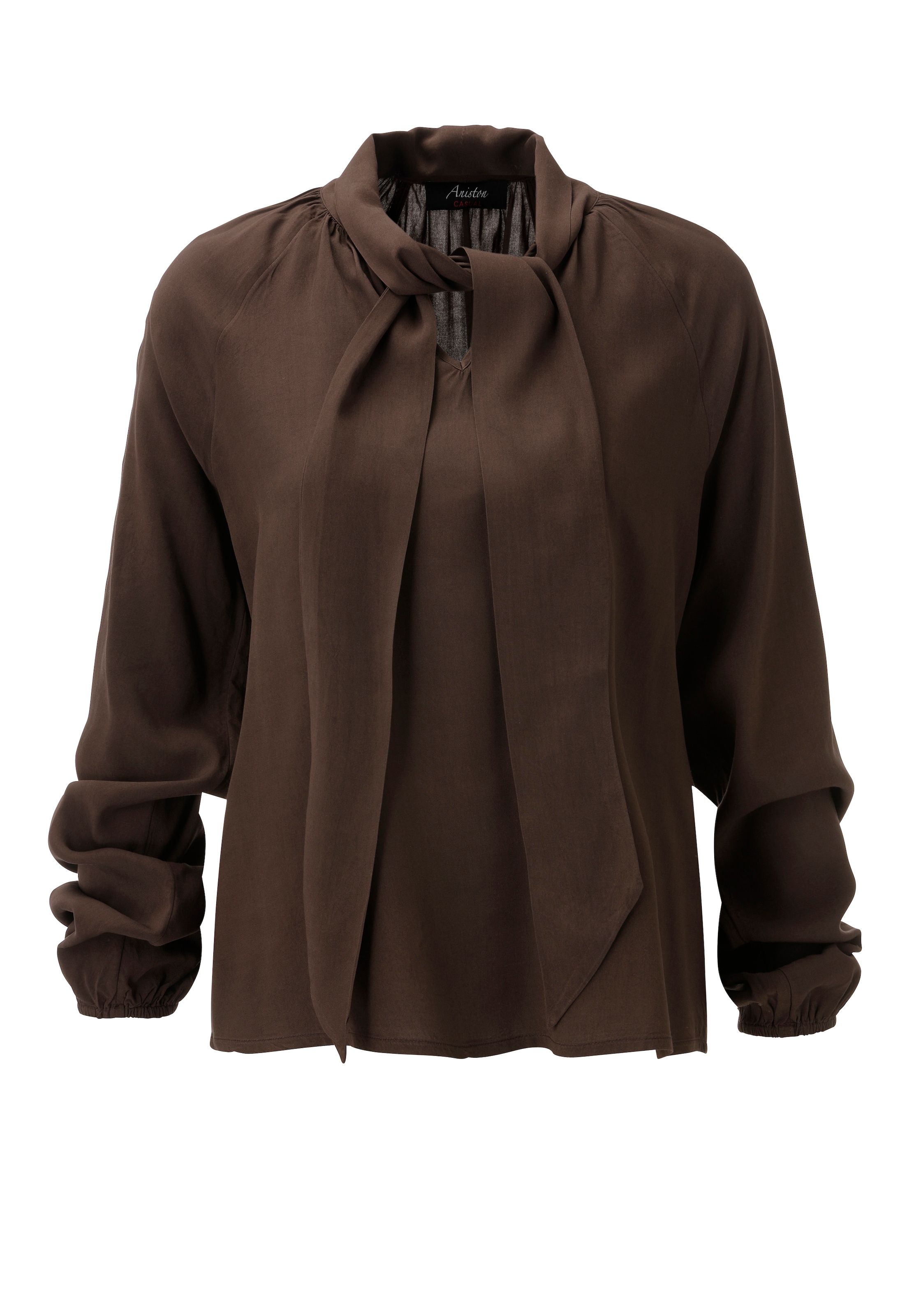 Aniston CASUAL Blouse à enfiler avec nœud décoratif à l'encolure en V - NOUVELLE COLLECTION