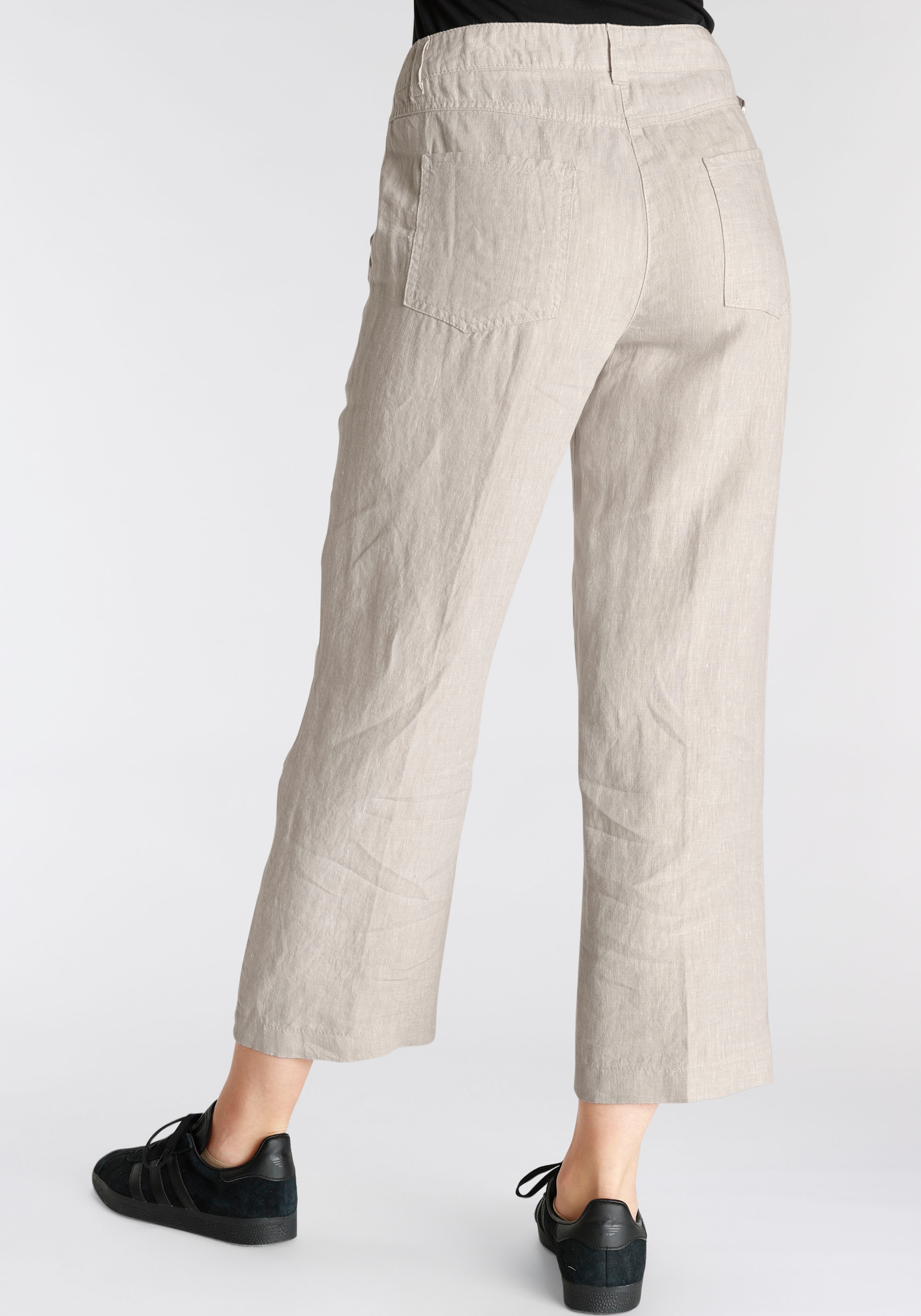 MAC Leinenhose »NORA cropped«, temperaturausgleichend und angenehm auf der Haut