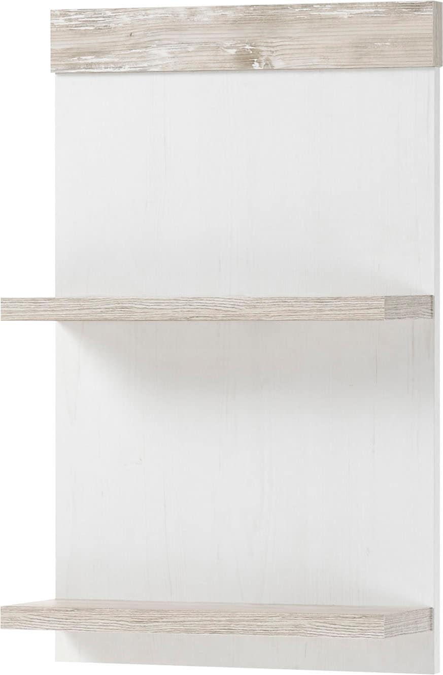 Home affaire Badmöbel-Set »Florenz, Bad im Landhausstil, 4-teiliges Badezimmer«, (4 St.), Hänge-Waschtisch, Schrank, Wandboard und Spiegel, in Pinie Weiss