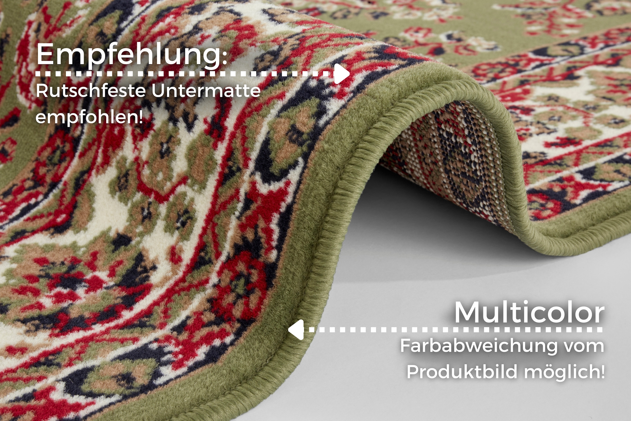 HANSE Home Teppich »Halton«, rechteckig, 8 mm Höhe, Kurzflor, Orient-Optik, mit Bordüre, Läufer, pflegeleicht, gekettelt