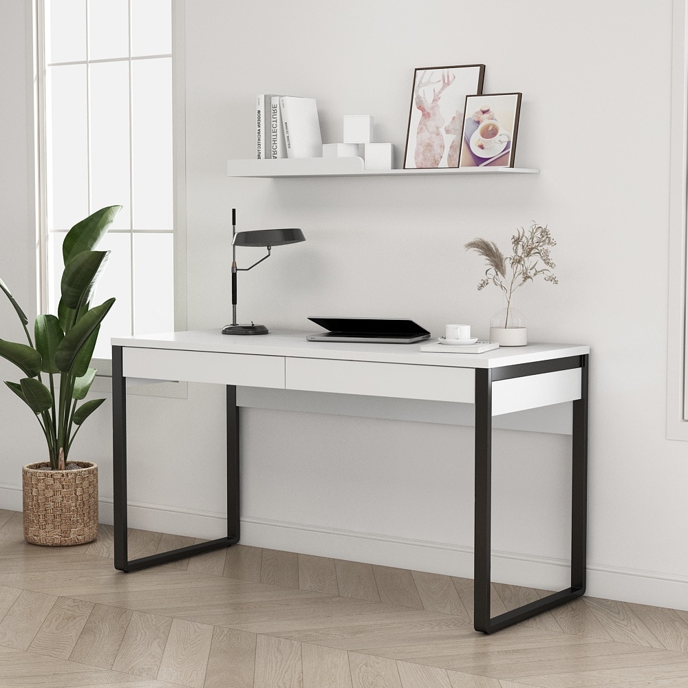 GOODproduct Bureau »Moid, Computertisch im modernen Design,« Breite 120/140/160 cm, mit Metallbeinen & Schublade