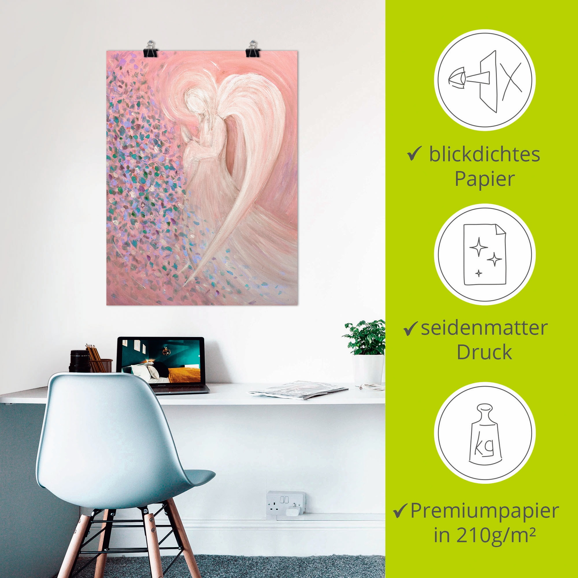 Artland Fresque murale »Engelbild - pastell« 1 cuis tlg. als Leinwandbild, Poster in verschied. Grössen