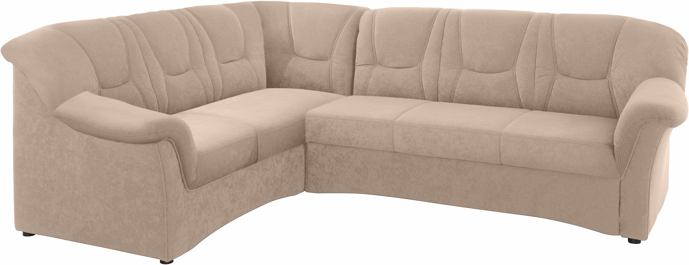 DOMO collection Ecksofa "SARAFINA 240x190 cm, auch mit Federkern für mehr Sitzkomfort" whlw. mit Bettfunktion, elegantes Design, L-Form