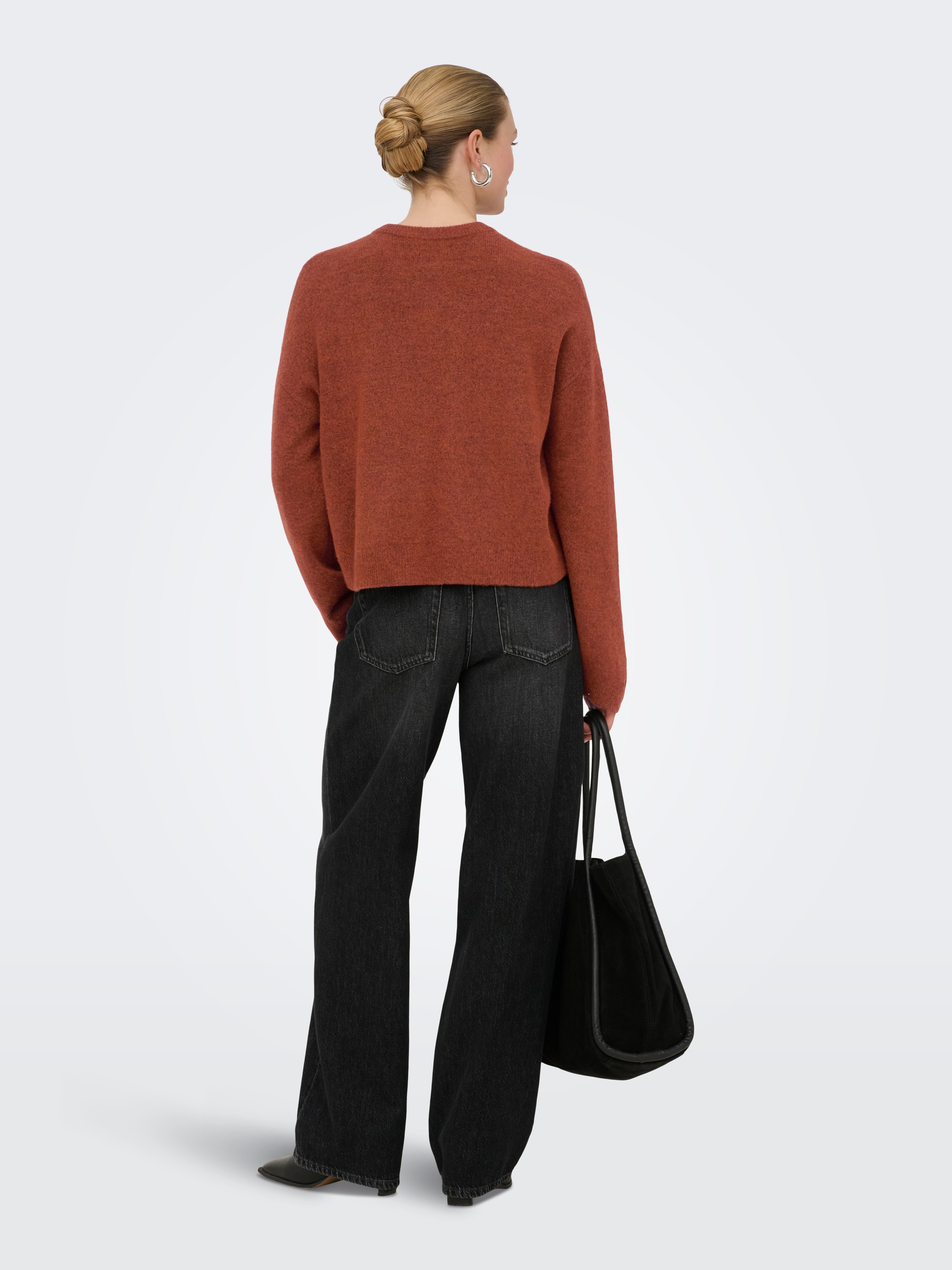 ONLY Pull à col rond »ONLSIMONI L/S O-NECK PULLOVER KNT NOOS« mélange de matériaux, coupe régulière