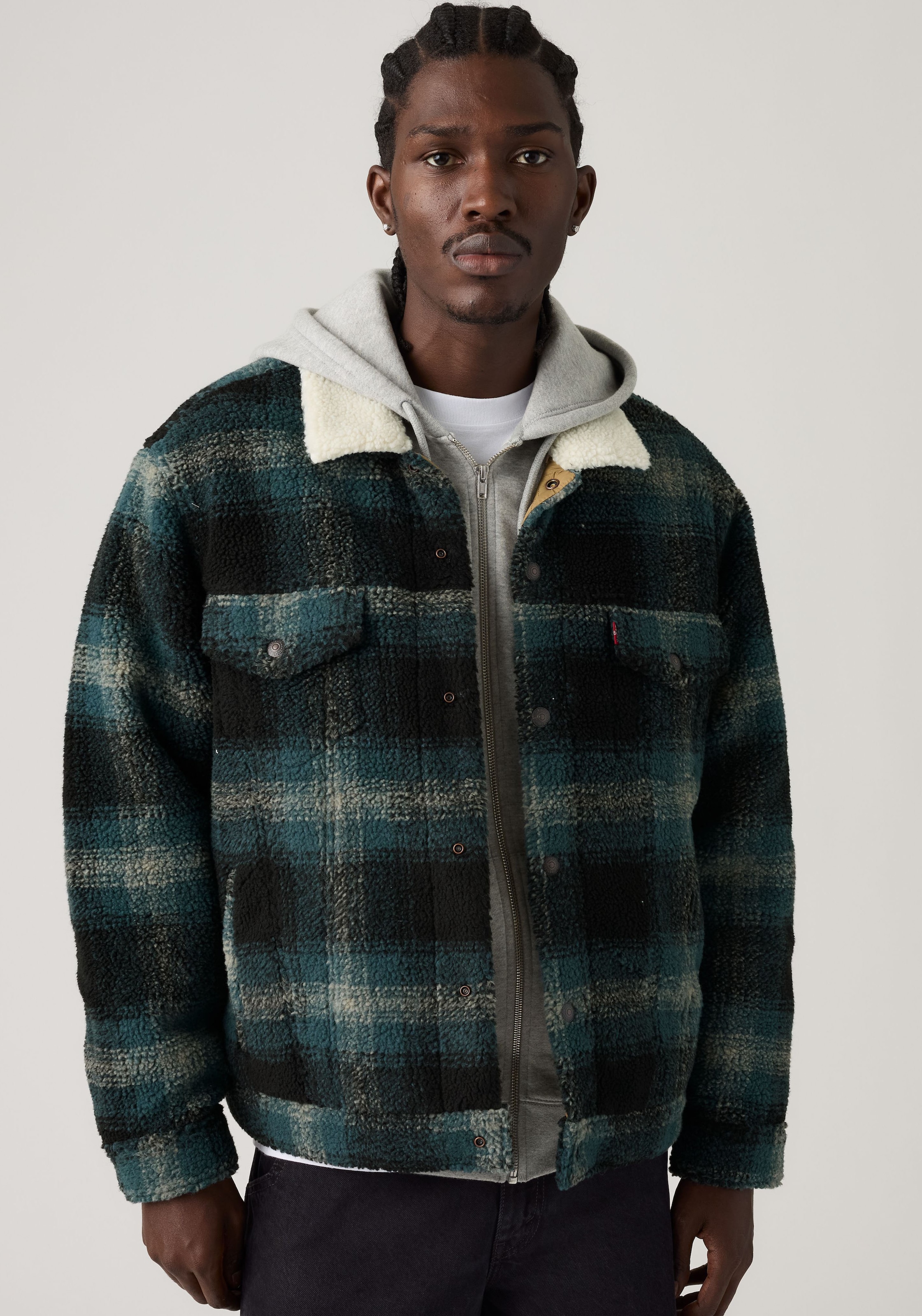 Levi's® Veste polaire »TYPE 3 EXT SHERPA TRUCKER« fermeture à pression, poches latérales