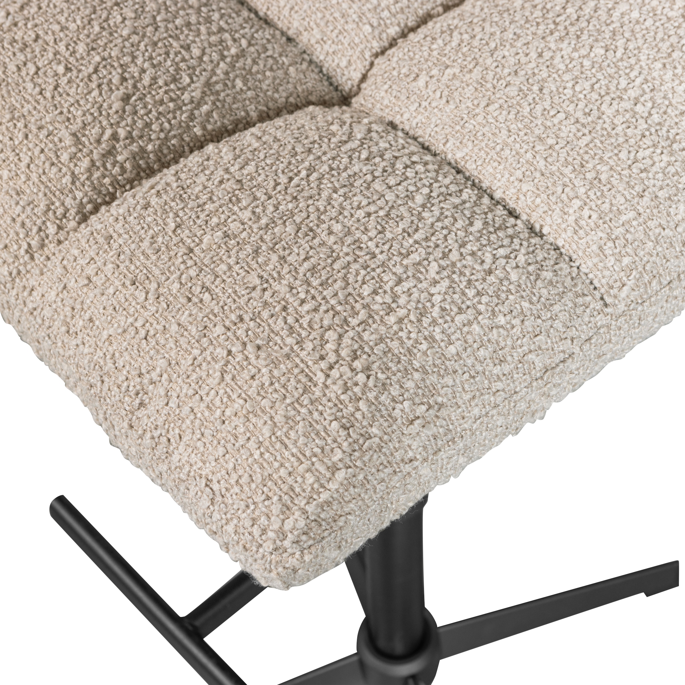 WOOOD Barhocker »Vinny mit Bouclé-Bezug höhenverstellbar, B 44 x T 58 x H 114 cm« Set, 2 Stk. tlg. Sitzhöhe von 60 bis 80 cm, Tragkraft 100 kg, Drehmechanismus