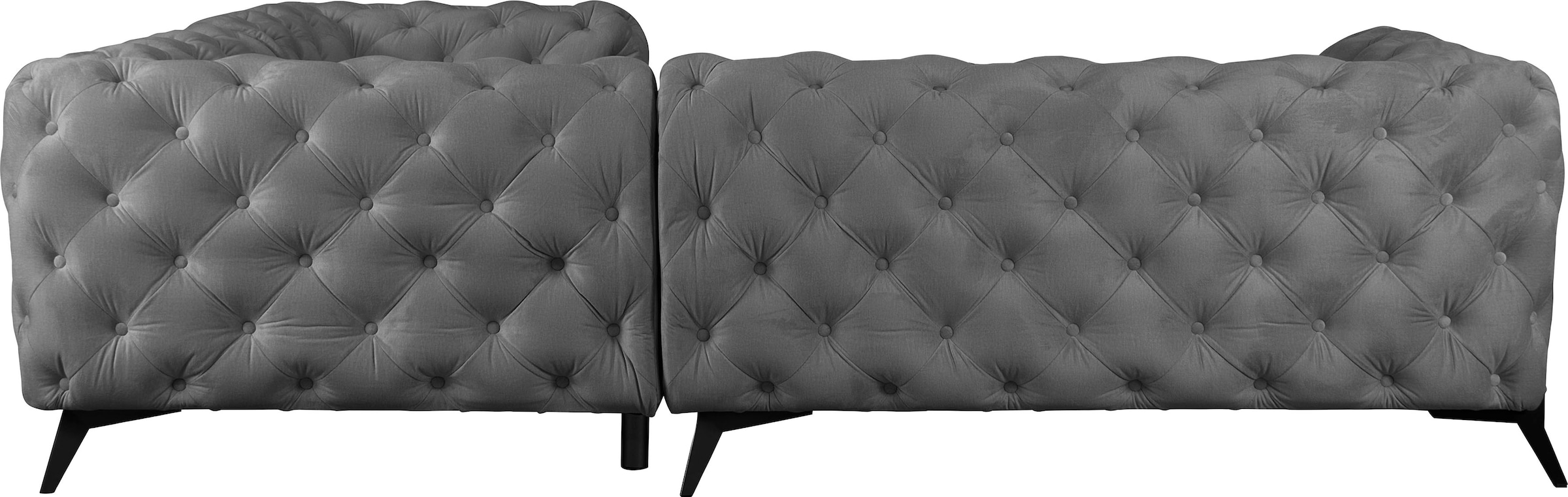 Leonique Chesterfield-Sofa »Amaury L-Form«, Chesterfield-Optik, Breite/Tiefe je 262 cm, Fussfarbe wählbar