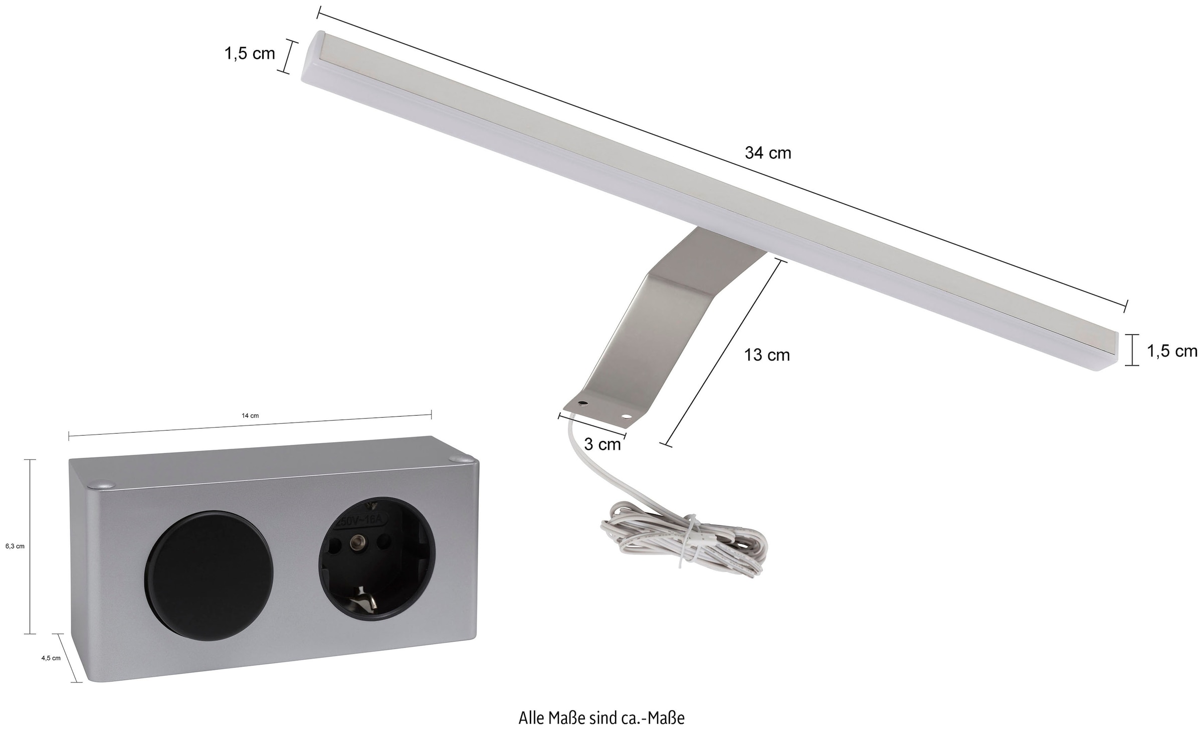 Home affaire Ensemble de meubles de salle de bain »Malmö, 2 teilig, inklusive LED Beleuchtung, bestehend aus:« 2 cuis tlg.