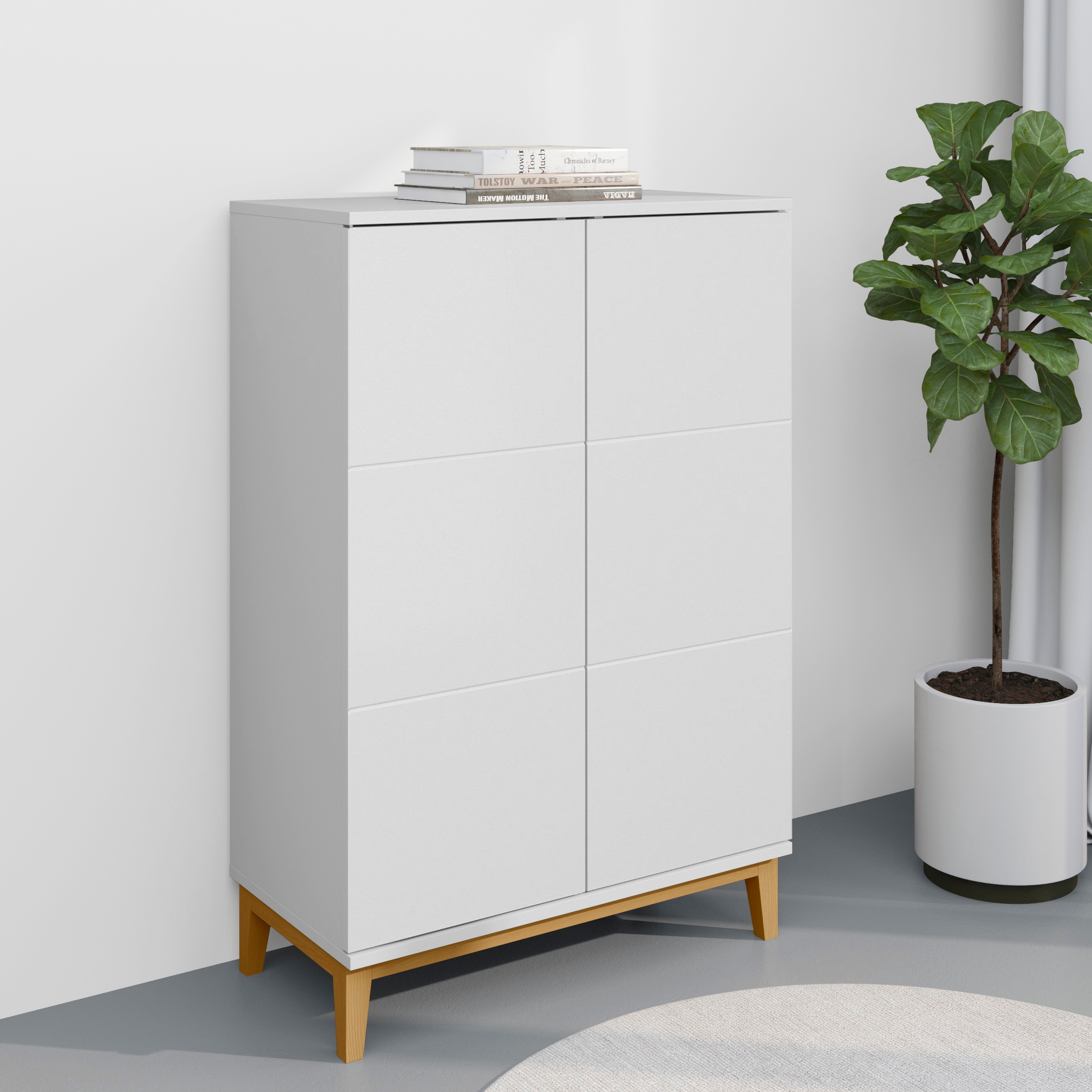 GOODproduct Highboard »Maryd« 1 Stk. tlg. Hochkommode mit Untergestell in Holzoptik