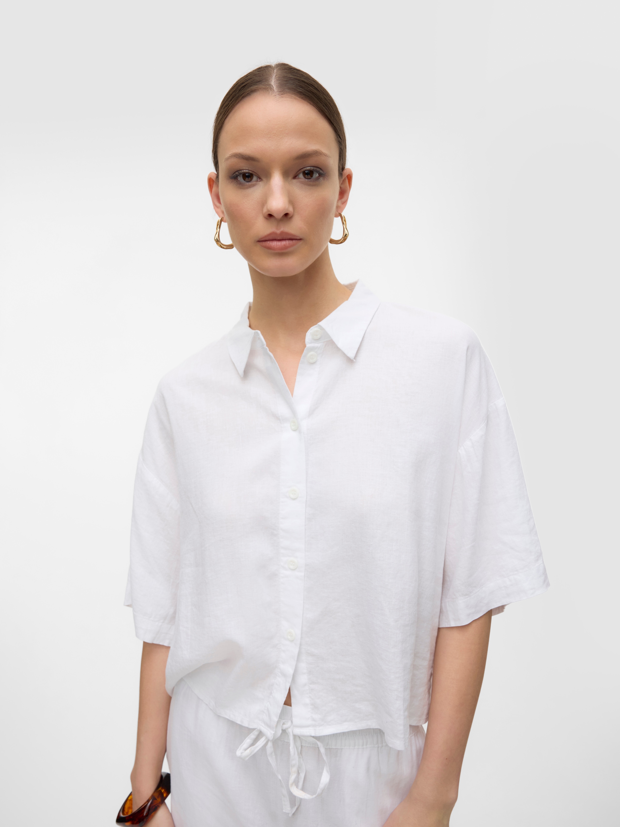 Image of Vero Moda Hemdbluse "VMLINN LINEN 2/4 SHORT SHIRT WVN NOOS"