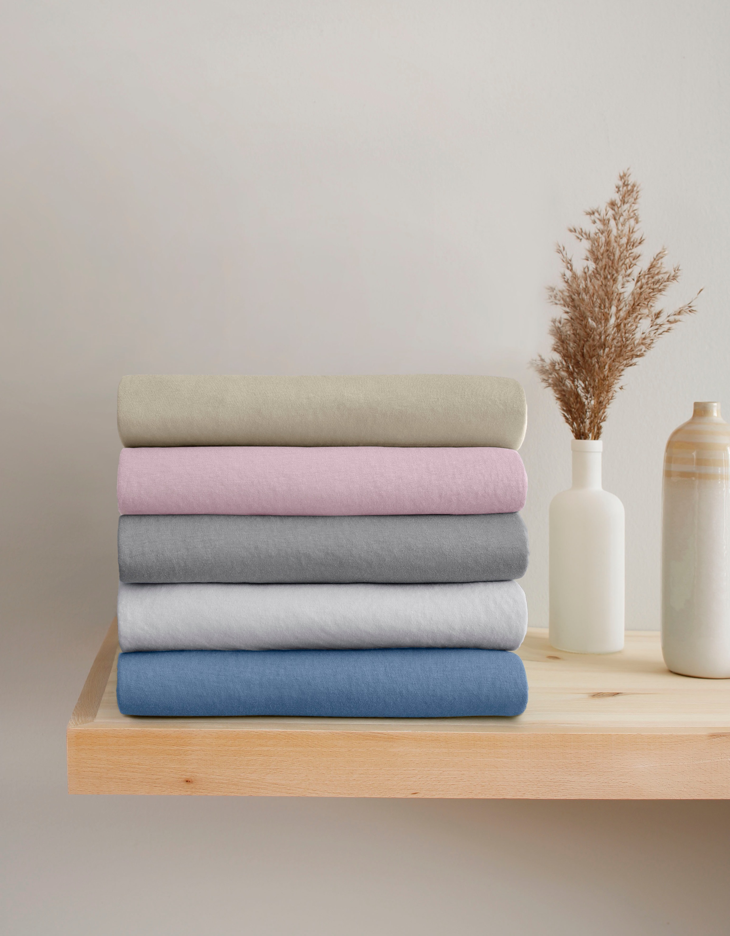 Image of GOODproduct Spannbettlaken "BIG STRIPE Jersey 160 g/m², 97% Bio-Baumwolle 3% Elasthan, Bettlaken" Bettlaken Bio-Baumwolle, für Matratzen bis 30cm Höhe, perfekter Sitz