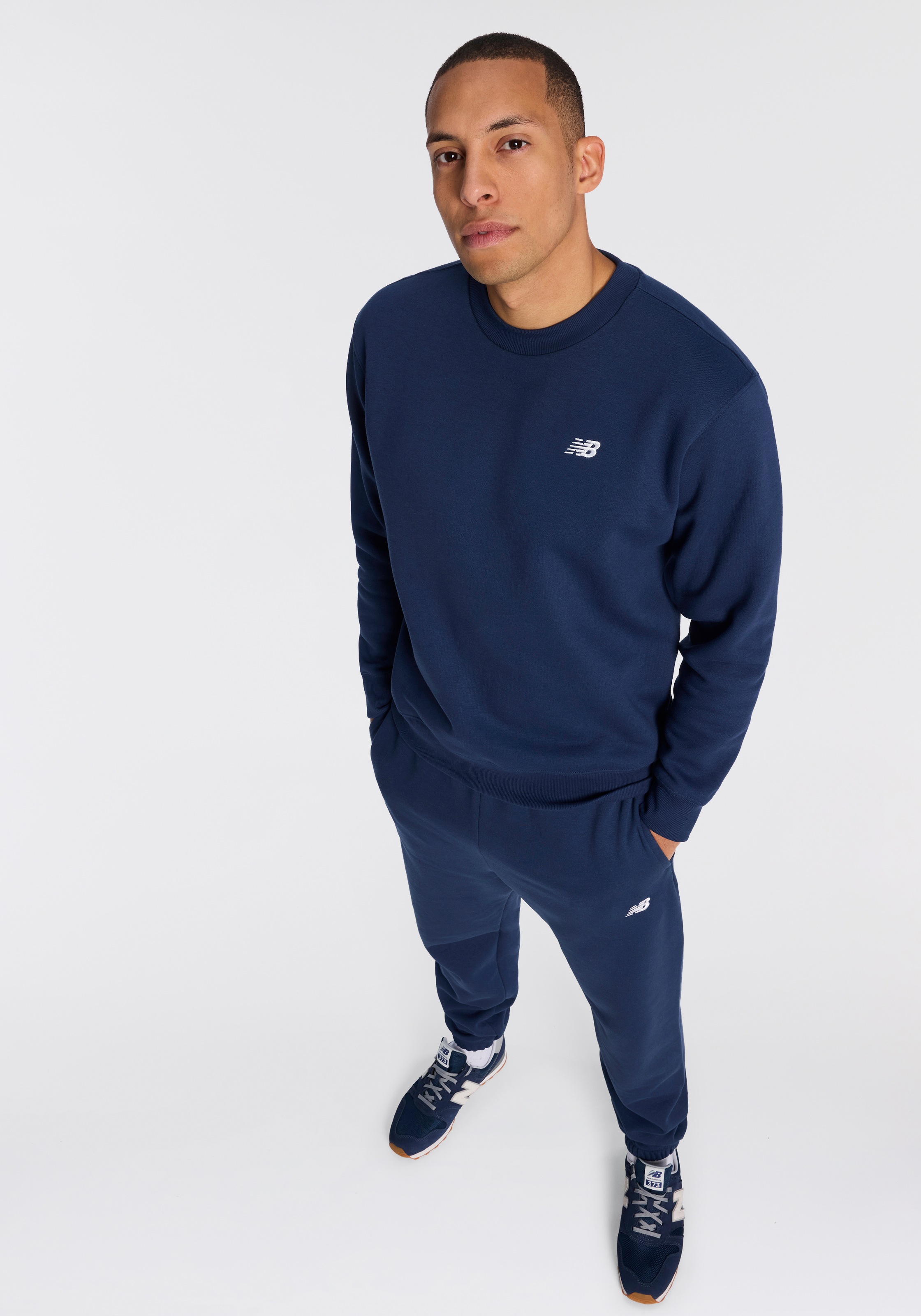 New Balance Sweat-shirt , avec col rond, en coton et polyester
