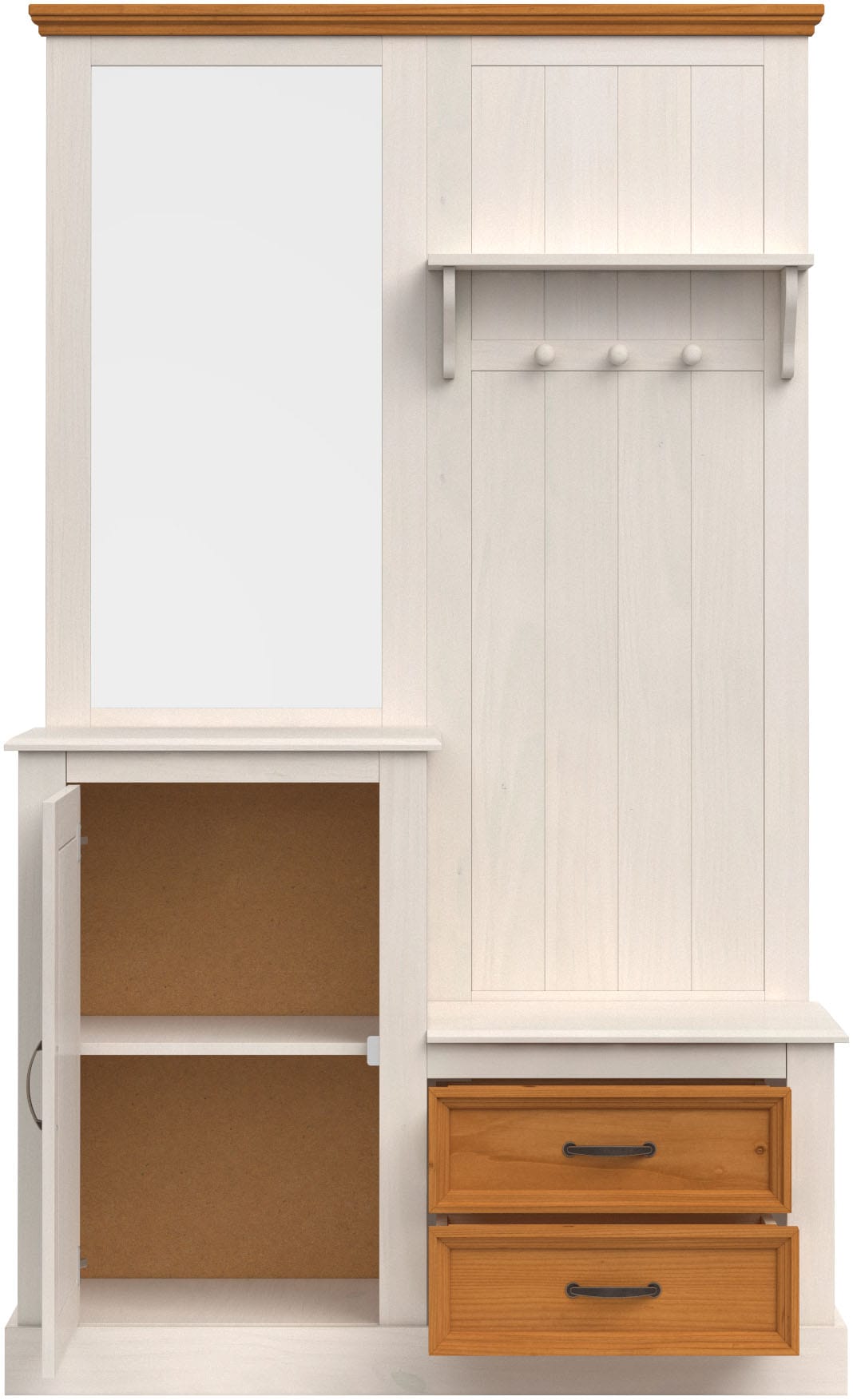 Home affaire Garderobenschrank »Selma«, Kompaktgarderobe, mit Spiegel, Haken und Hutablage, Breite 110 cm