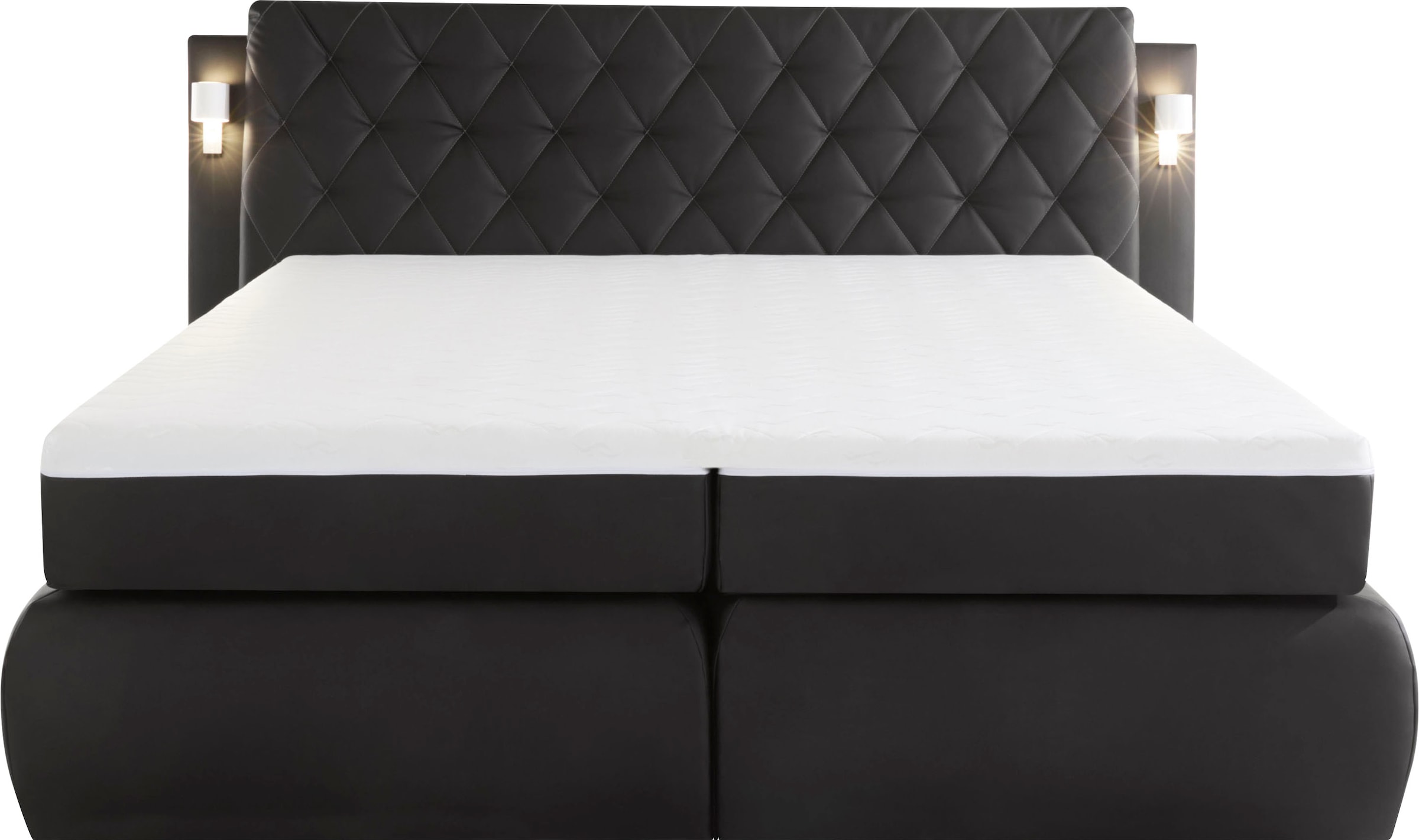 COLLECTION AB Lit boxspring comprend coffre de lit, éclairage LED et surmatelas