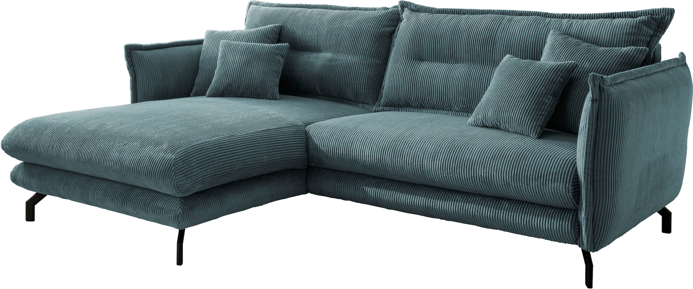Home affaire Canapé d'angle »Lazio modern und bequem, schmale Armlehnen, tolle Detailverarbeitung« zwei verschiedene Fussfarben wählbar