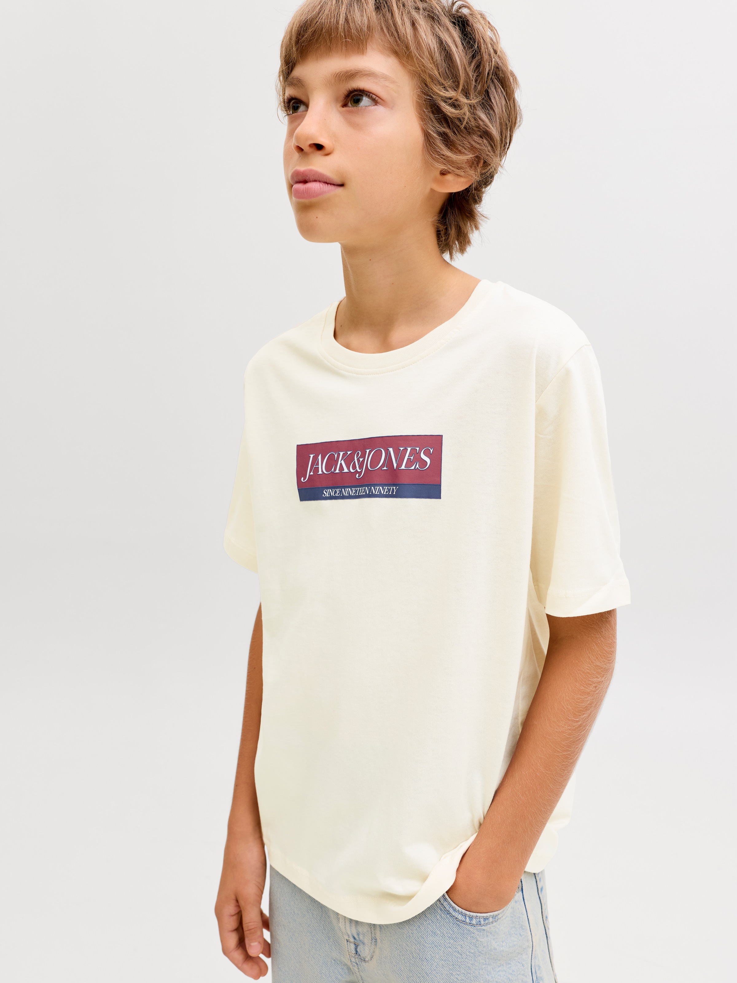Jack & Jones Junior T-Shirt »JORINWOOD BLOCK BRAND TEE SS CN NOOS JNR«