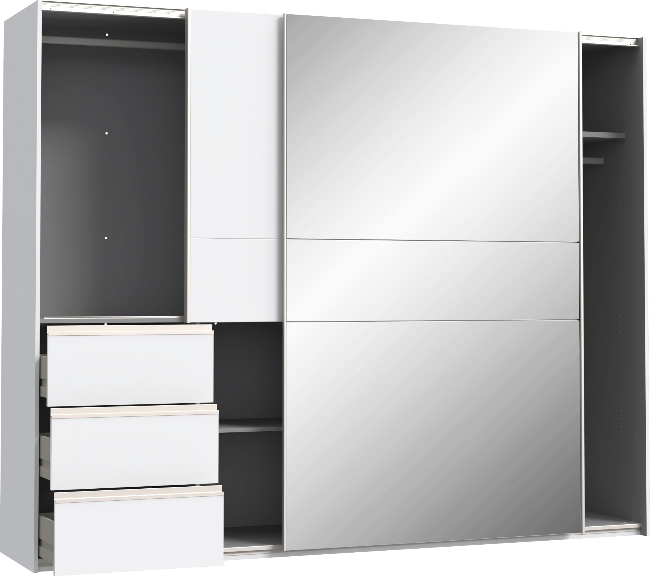 FORTE Schwebetürenschrank mit 3 Schubladen