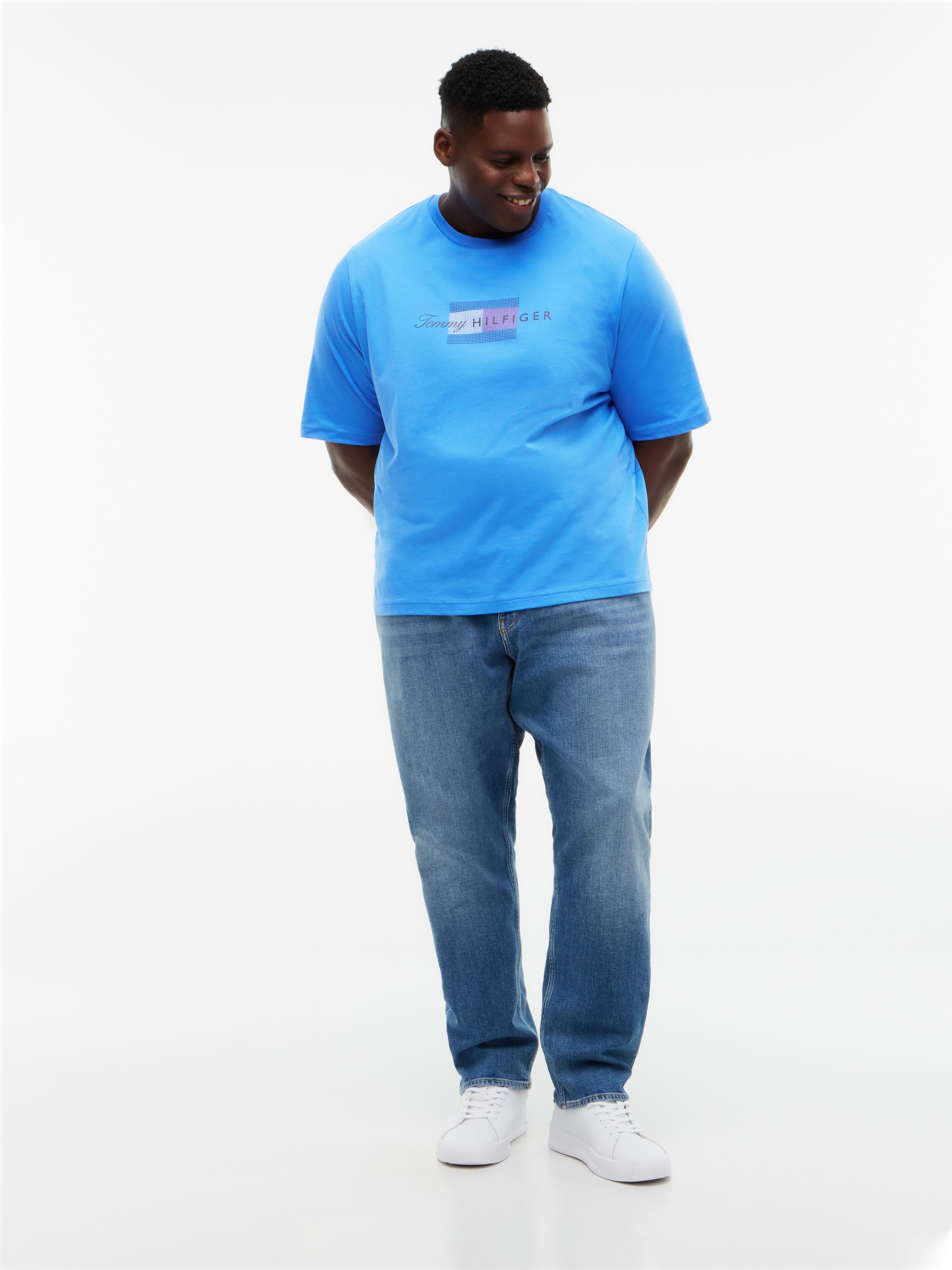 Tommy Hilfiger Big & Tall T-Shirt aus Jersey mit Flag-Grafik, Grosse Grössen