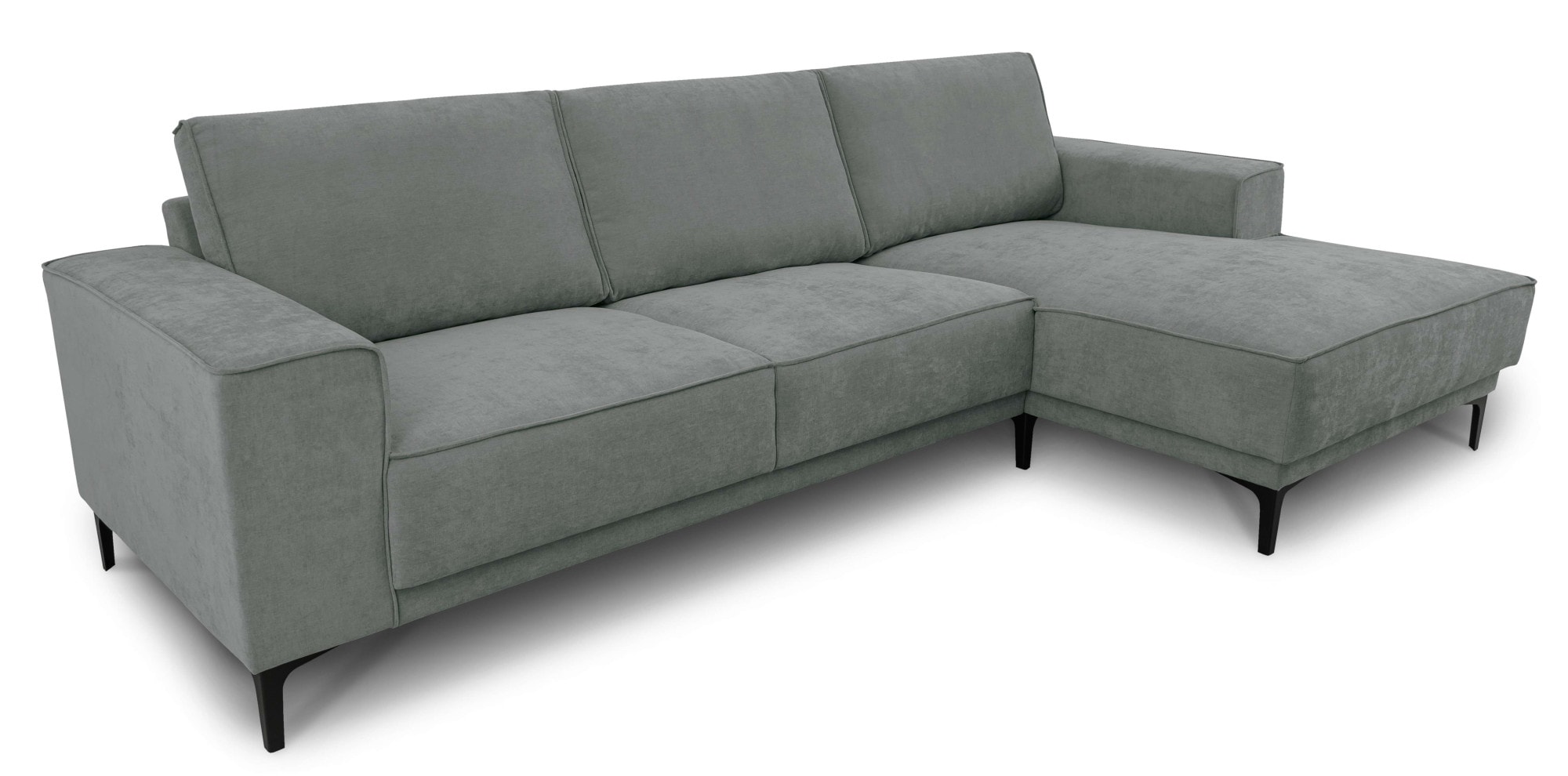 Places of Style Ecksofa »Polsterecke Oland, Struktur, Flachgewebe, Luxus-Microfaser, Boucle«, L-Form, 280 cm, Wellenunterfederung, Skandi-Design, Metallfüsse