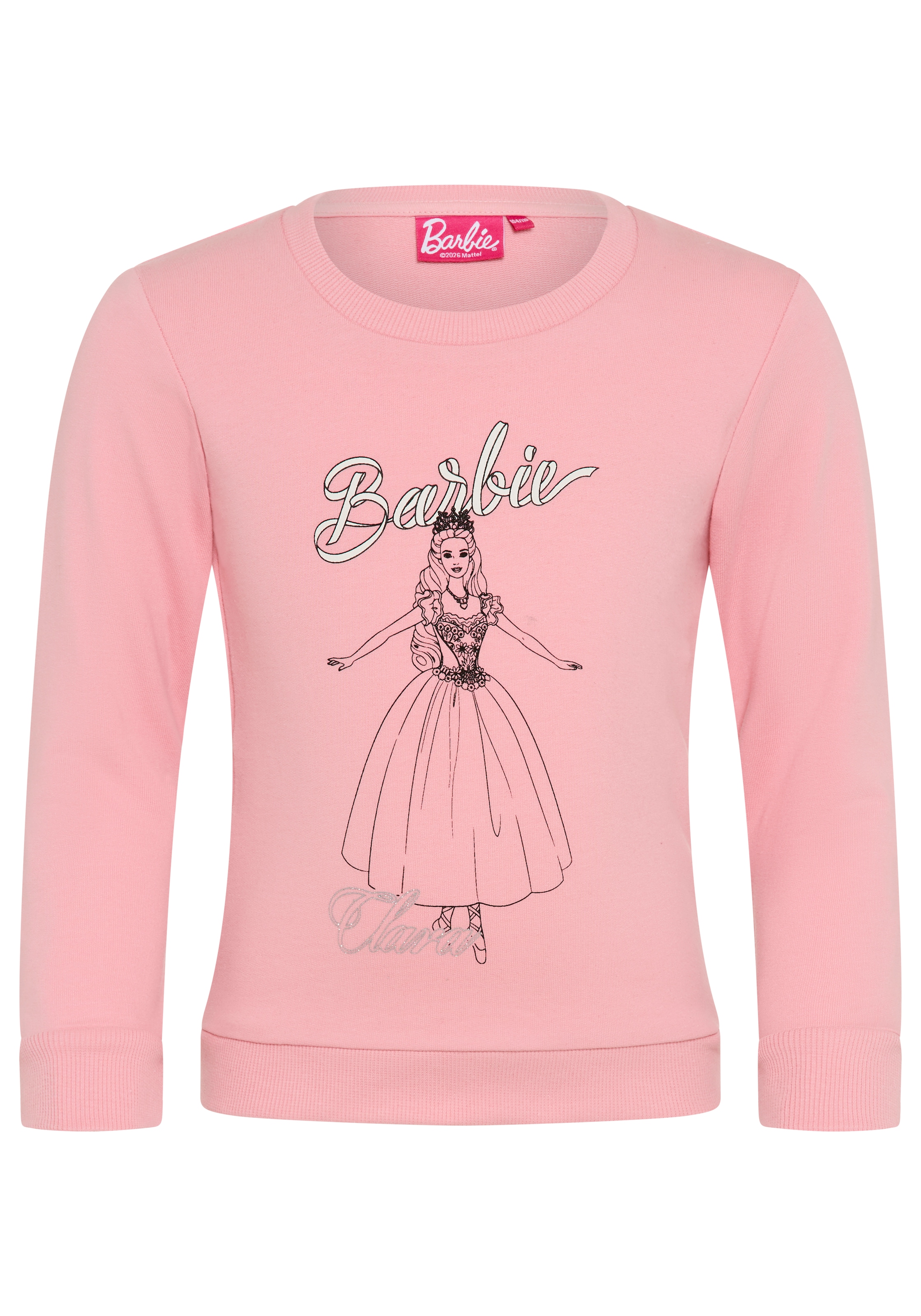 KIDSWORLD Sweatshirt »BARBIE Glitzerdruck Sweatshirt, Mattel«, BARBIE Nussknacker Sweat mit Glitzerprint, langärmlig, Basic-Passform
