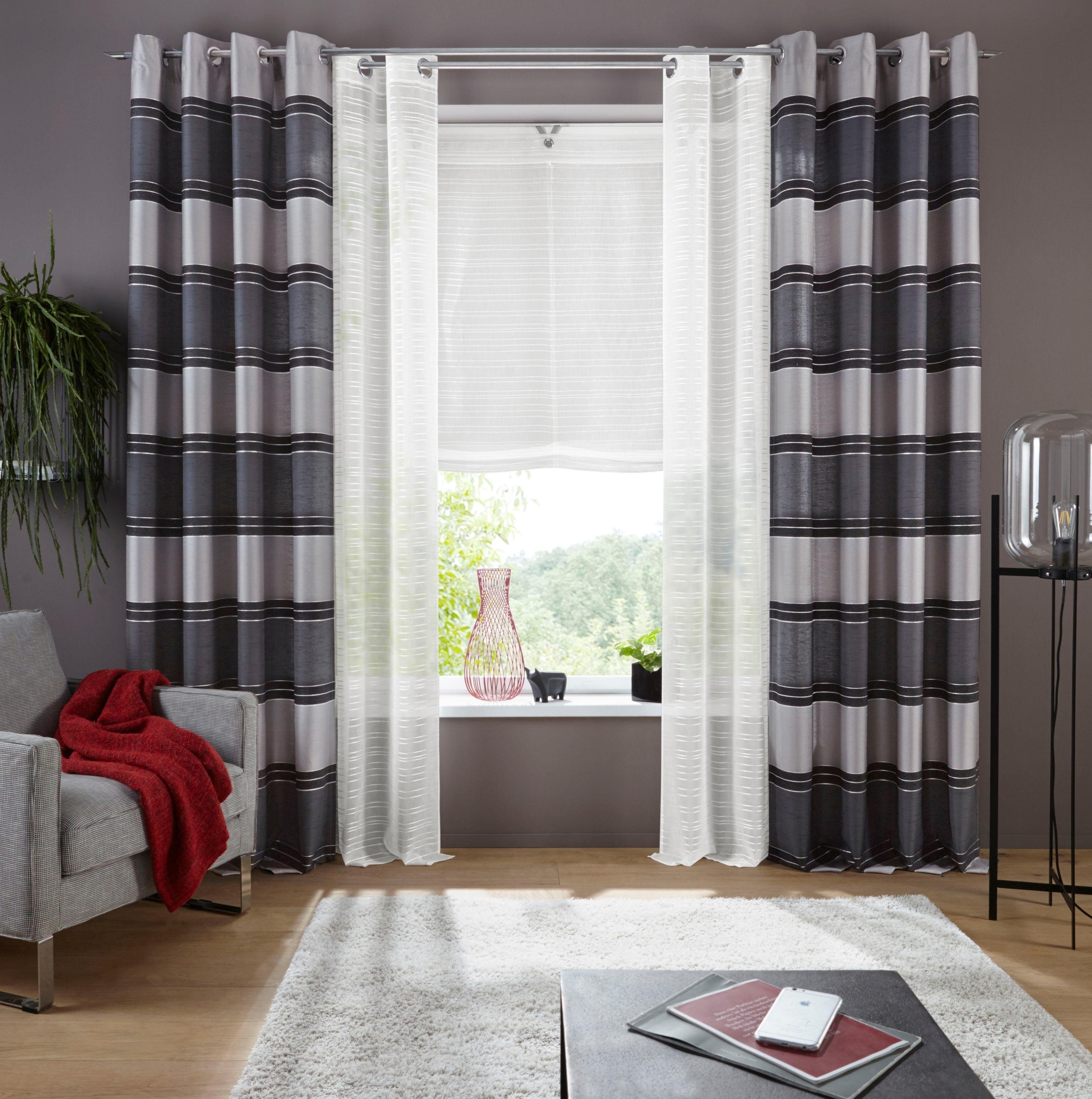 Image of Bruno Banani Gardine »Hadia«, (1 St.), blickdicht, gestreift, verschiedene Grössen bei Ackermann Versand Schweiz