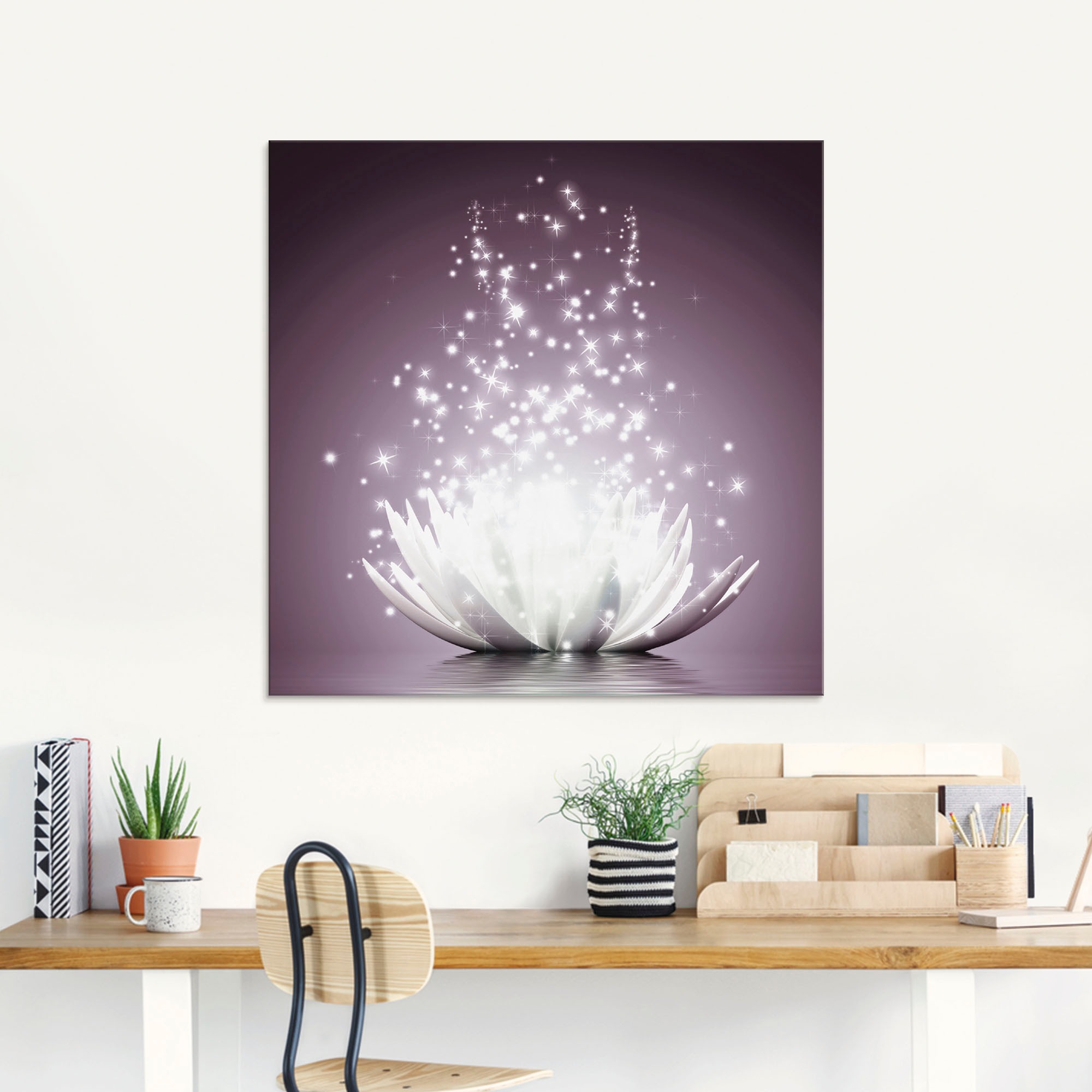 Artland Glasbild »Magie der Lotus-Blume«, Blumen, (1 St.), in verschiedenen Grössen