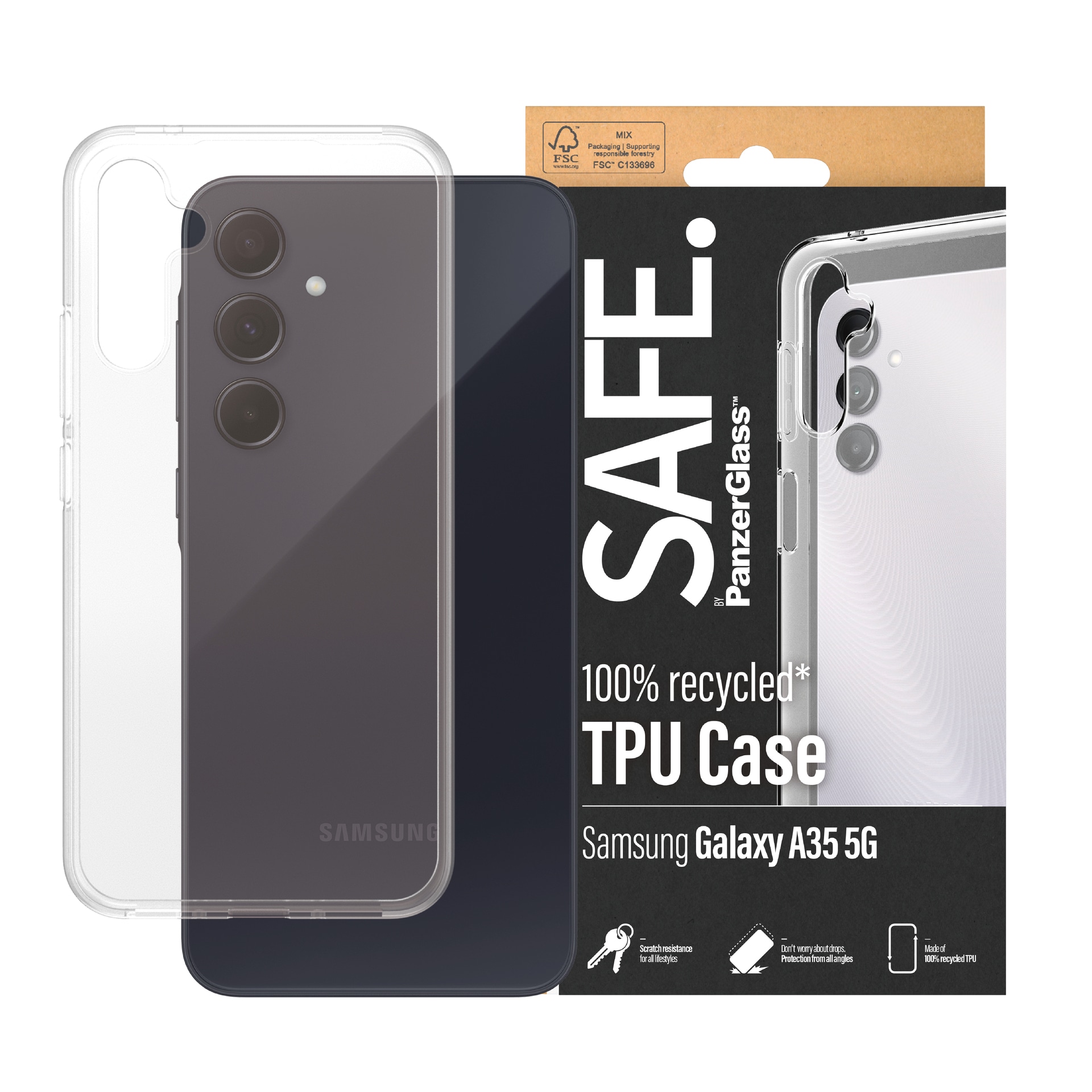 Image of SAFE by PanzerGlass Handyhülle "Case für Samsung Galaxy A35 5G" Smartphones Handycover Backcover Schutzhülle Handyschutzhülle stossfest kratzfest