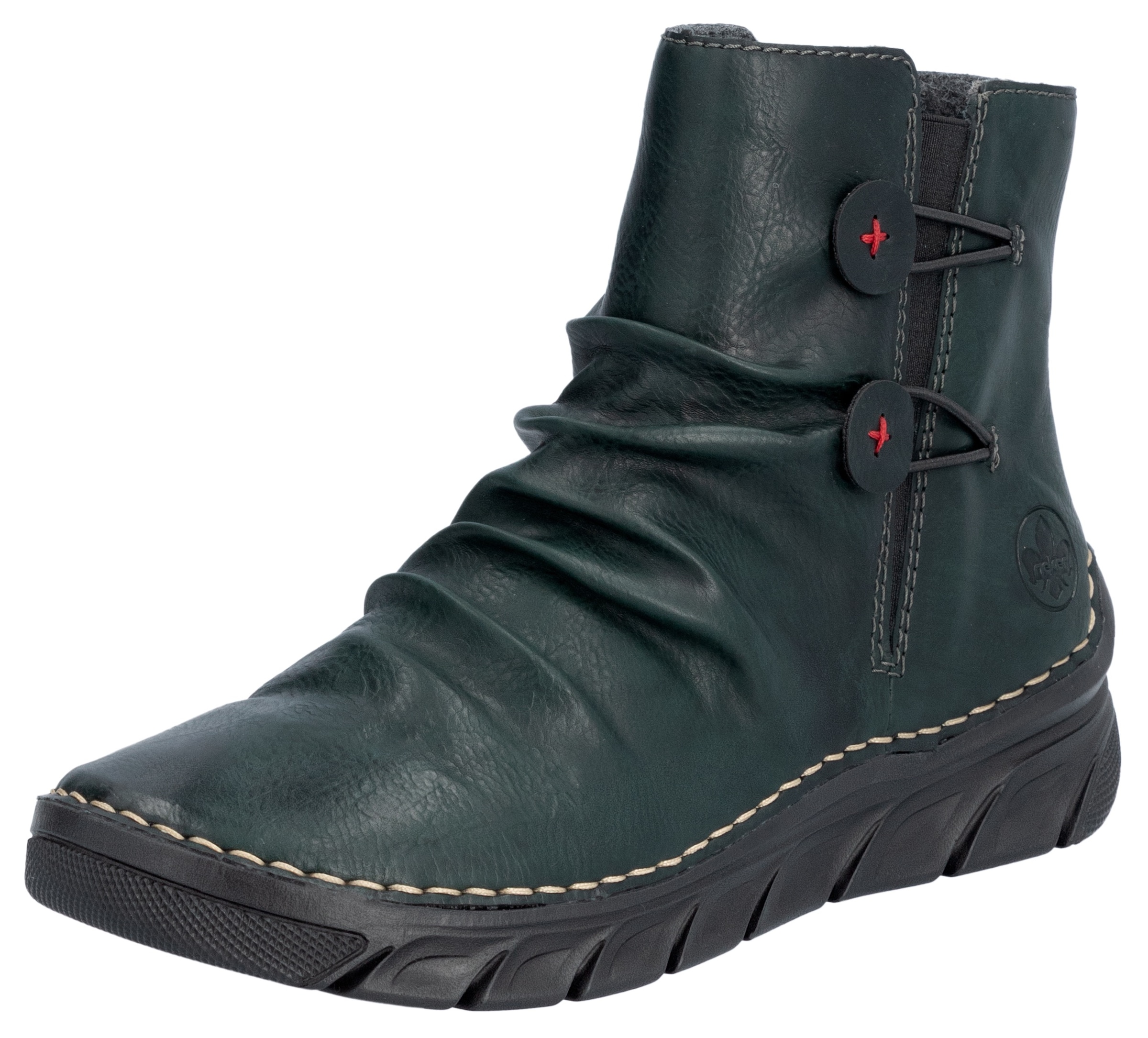 Image of Rieker Stiefelette, Winterboots, Keilsohle, Innenreissverschluss und slouchy Schaft