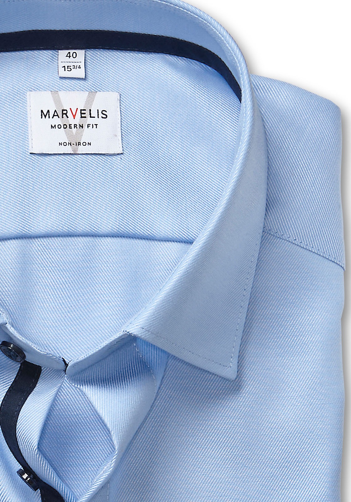 MARVELIS Langarmhemd Businesshemd, New-Kentkragen, modern fit