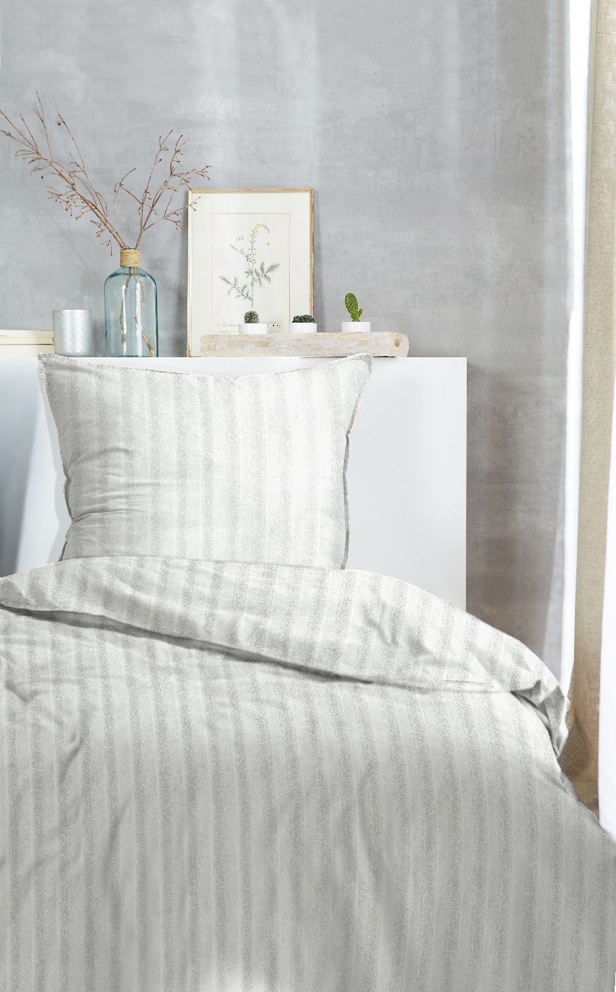 Primera Linge de lit »Stone-Washed Style« 2 cuis linge de lit à rayures en 100 % coton, à partir de taille 135x200 cm