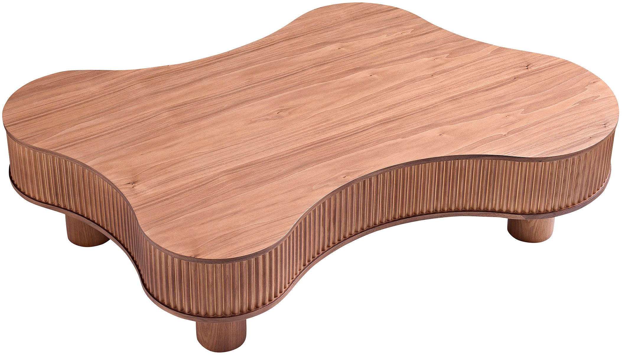SalesFever Table basse »Wohnzimmertisch organisch mit Massivholz-Lamellen 115 x 75 cm« 1 cuis tlg. Stilvoller & moderner Holztisch mit Echtholzfurnier