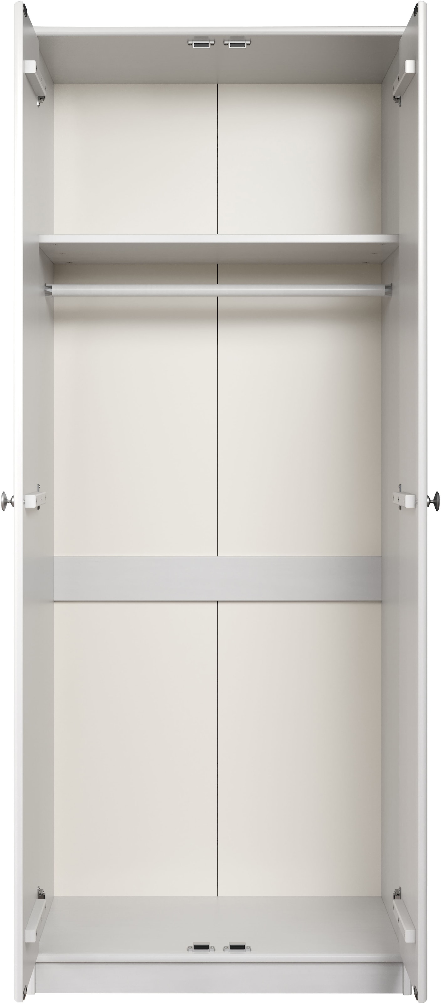 Home affaire Kleiderschrank »Delsbo Garderobenschrank Wäscheschrank Kiefer« schöner Schrank in Landhaus Design, 1 Stk. tlg. Massivholz Schlafzimmerschrank in Weiss - (B/T/H) 73/50/175 cm