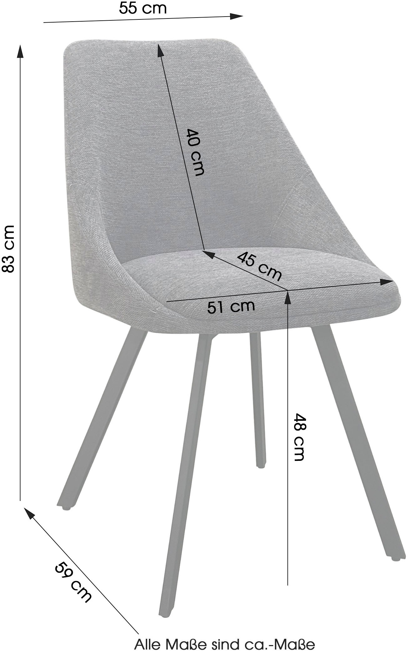 byLIVING Esszimmerstuhl »Jasper (2er-Set)«, (Set), Sitzschale 360°drehbar, Metall schwarz, Küchenstuhl, diverse Bezüge
