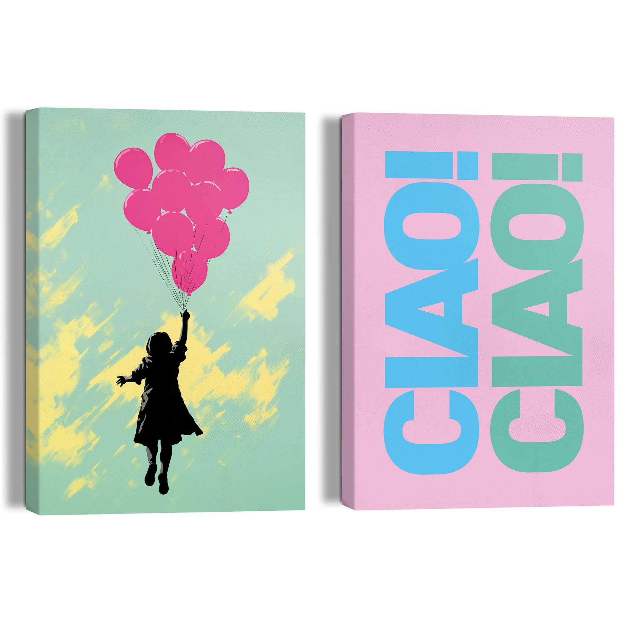 Image of Reinders Leinwandbild "Ciao Ciao" Teenager Zimmer - Luftballons - Leinwand - Sprüche - 20x30 cm