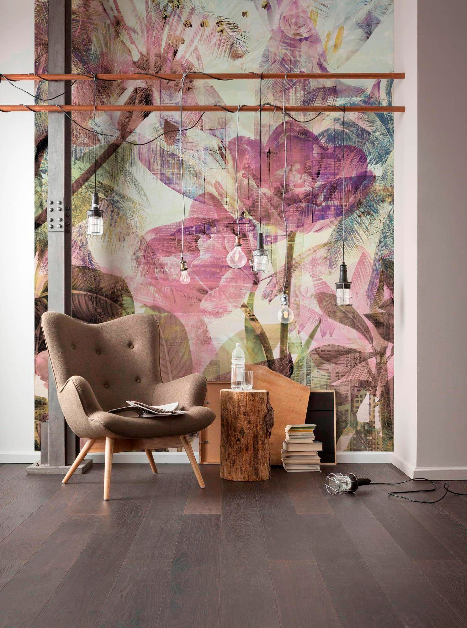 Komar Vliestapete »Digitaldruck Vlies - Metropical Faded - Grösse 200 x 250 cm«, bedruckt, Wohnzimmer, Schlafzimmer