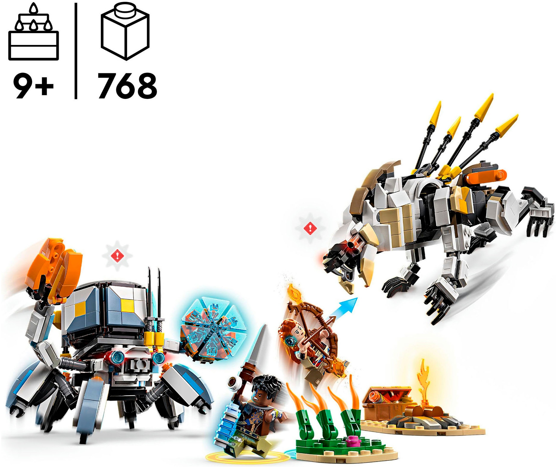 LEGO® Konstruktionsspielsteine »Aloy und Varl vs. Panzerwanderer und Sägezahn (77037), LEGO® Horizon« Made in Europe