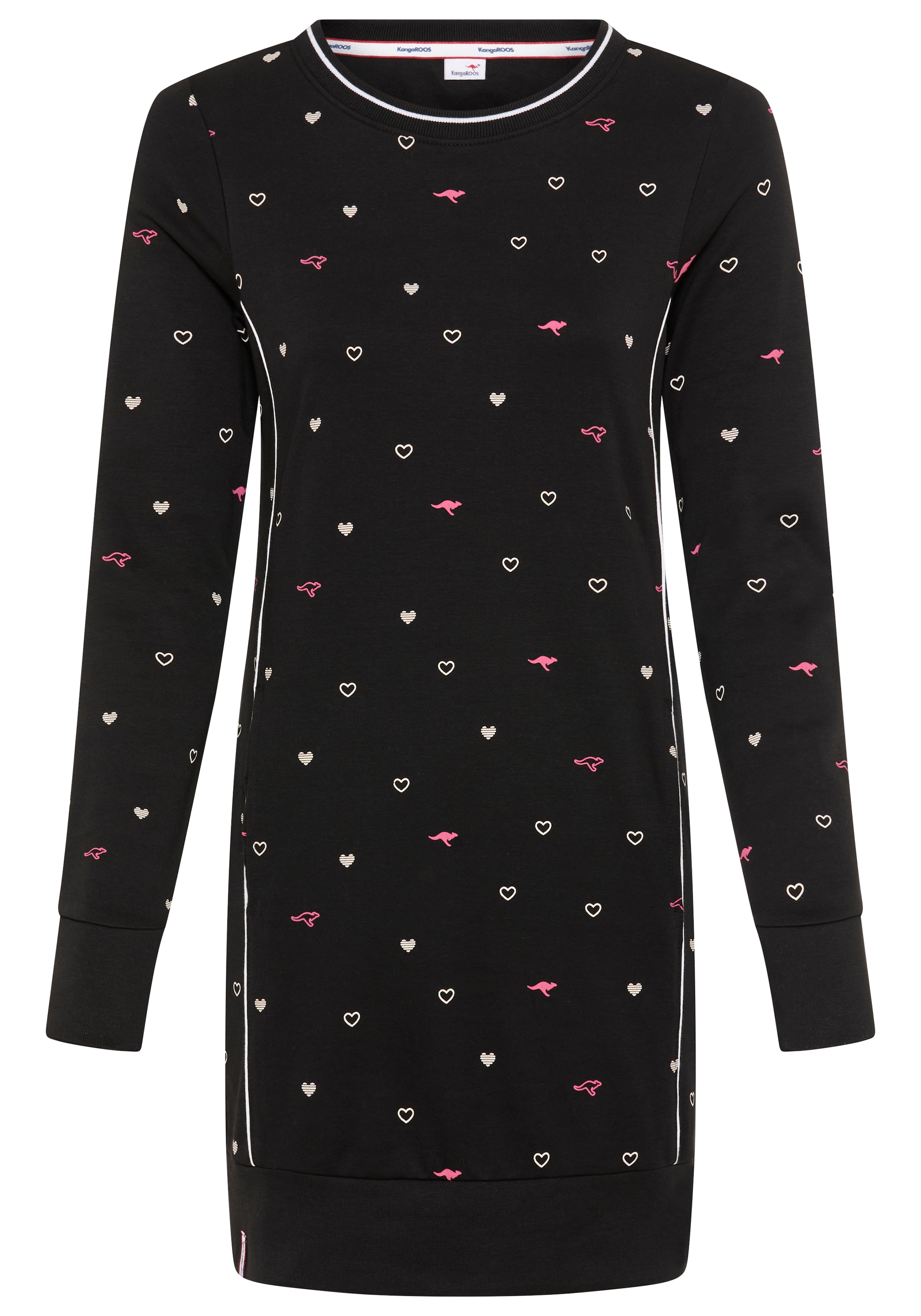 KangaROOS Sweater , Langarm,  figurbetont,  aus Interlock-Baumwolle,  mit Nahttaschen
